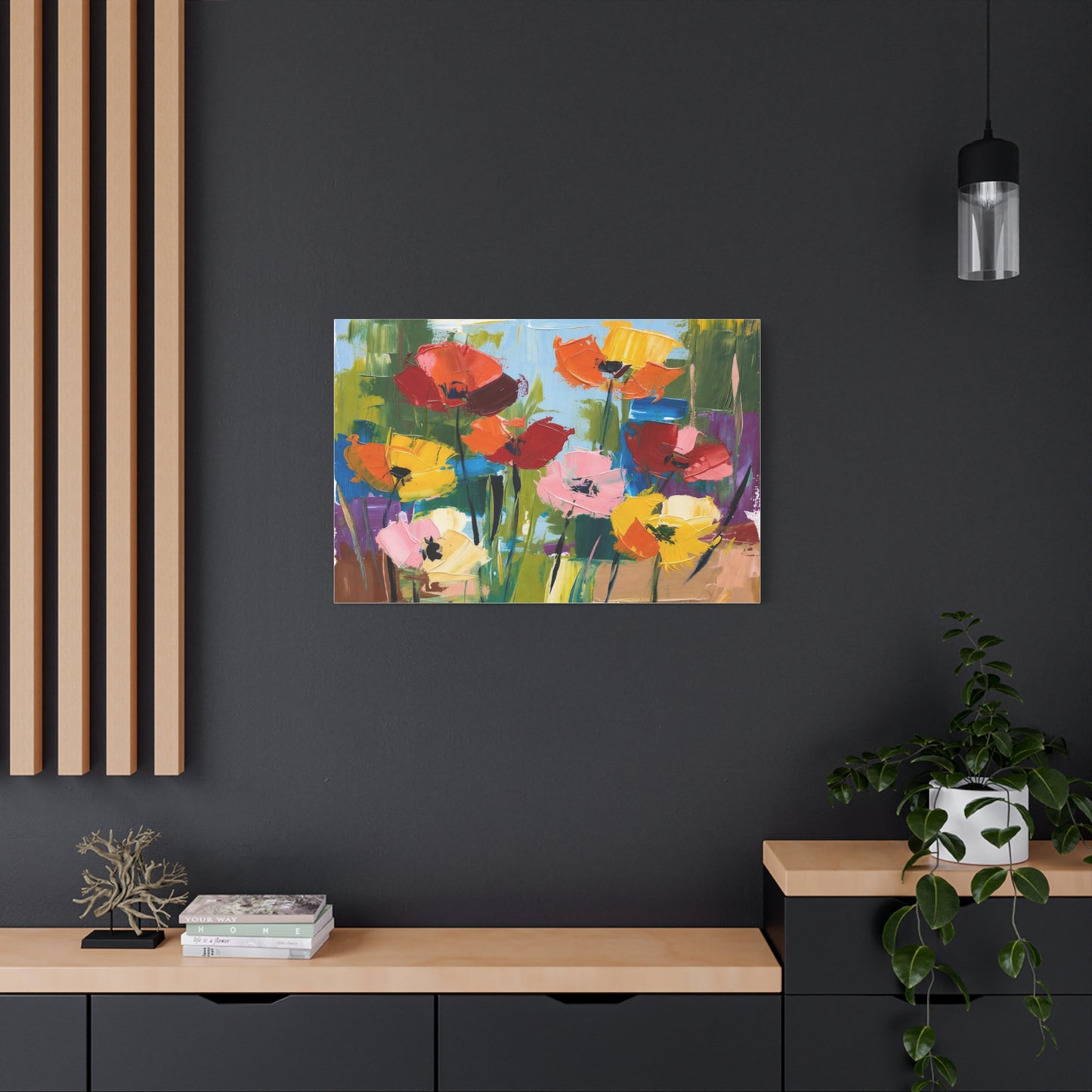 Colorful Abstract Floral Canvas Wall Art — Matte Stretched 1.25"