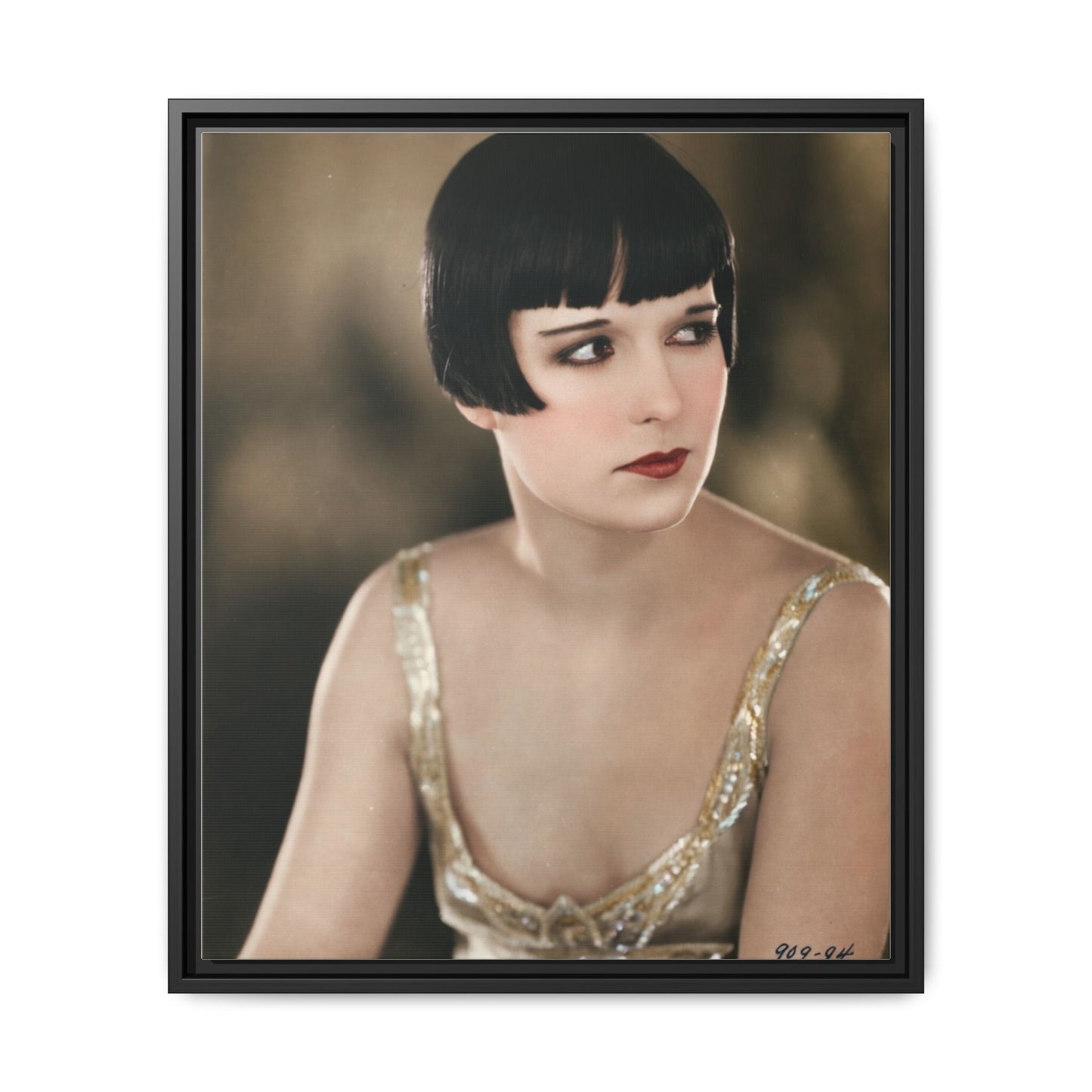 Vintage Louise Brooks Portrait Matte Canvas Framed Wall Art
