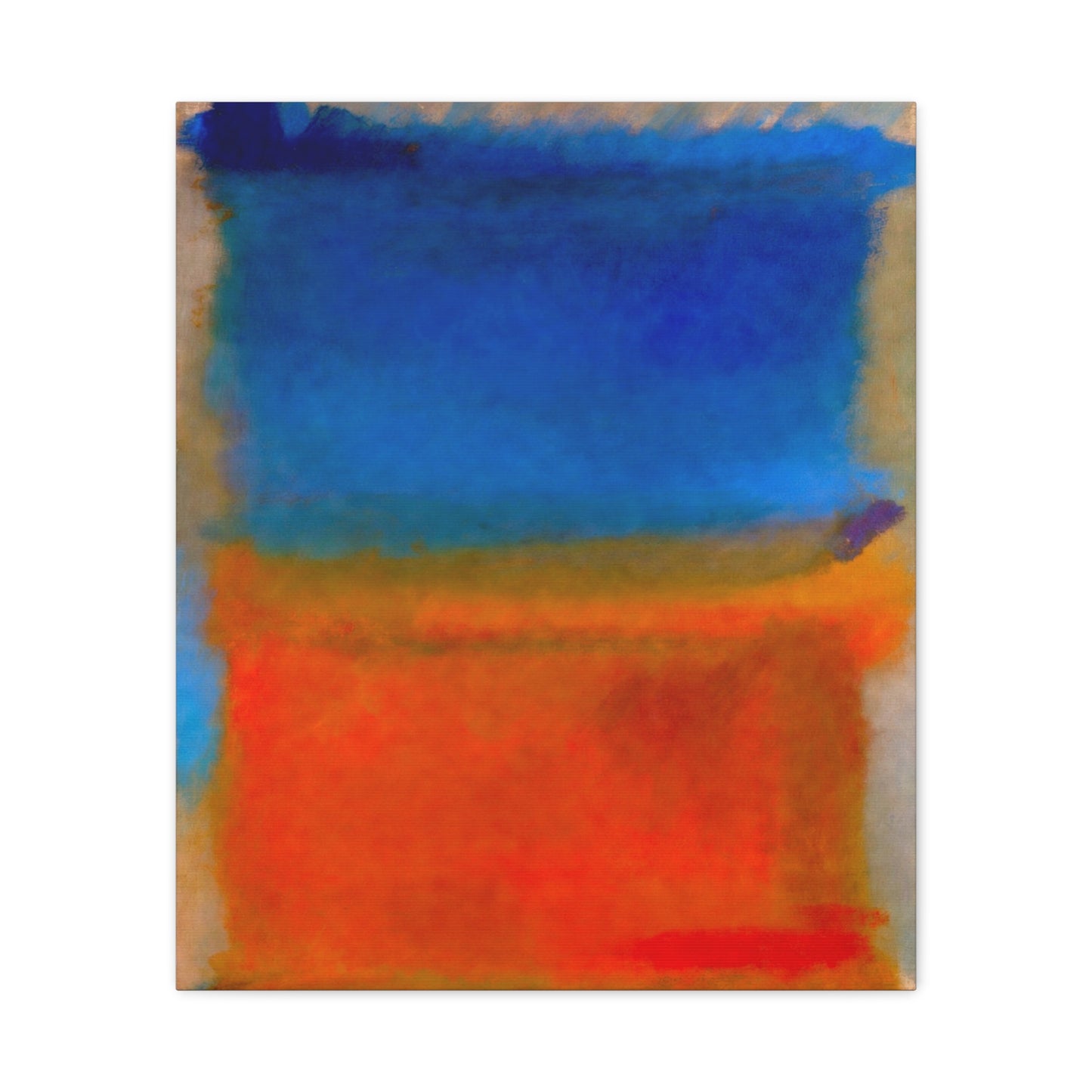 Abstract Blue and Orange Canvas Print — Modern Stretched Wall Art