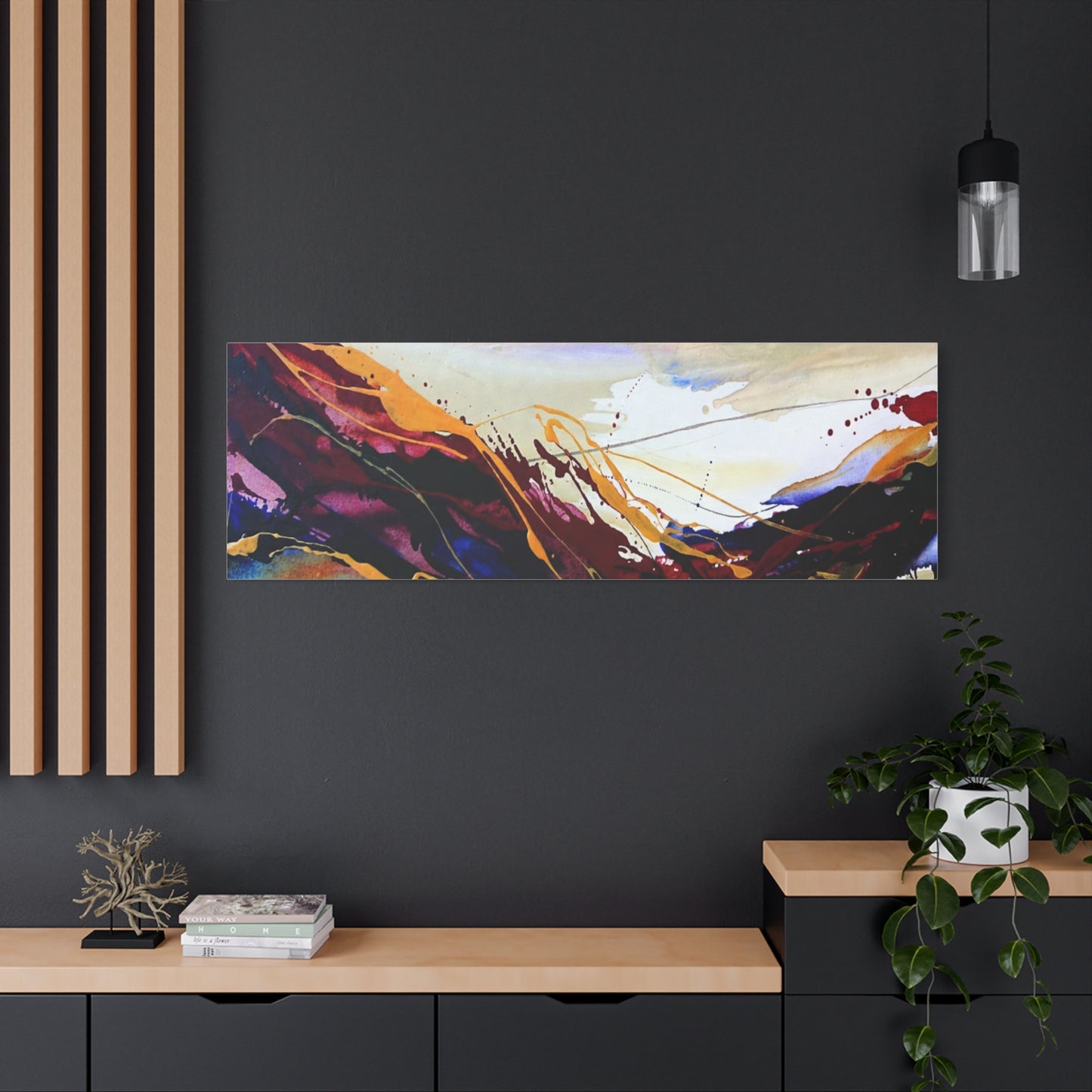 Abstract Color Flow Matte Stretched Canvas – Vibrant Modern Wall Art