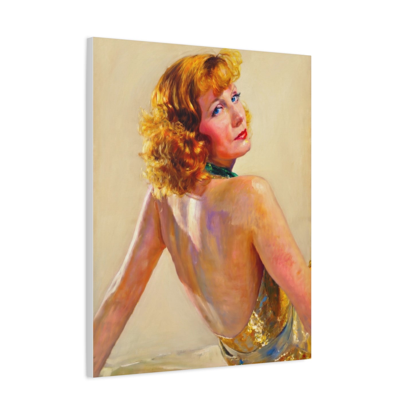 Vintage Greta Garbo Glam Portrait Canvas