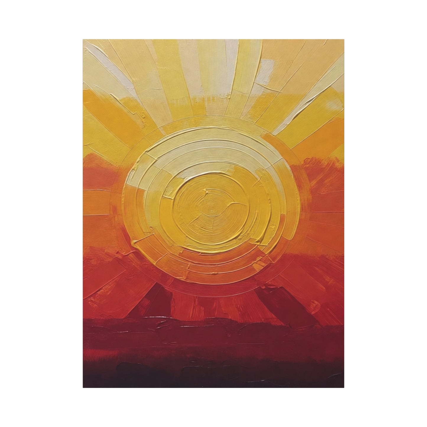 Abstract Sunrise Canvas Wall Art — Warm Sunrise Texture Matte Stretched Canvas