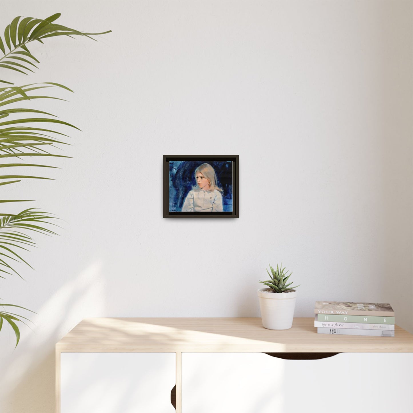 Painting of girl by Unknown Artist Framed Matte Canvas Classic Wall Art