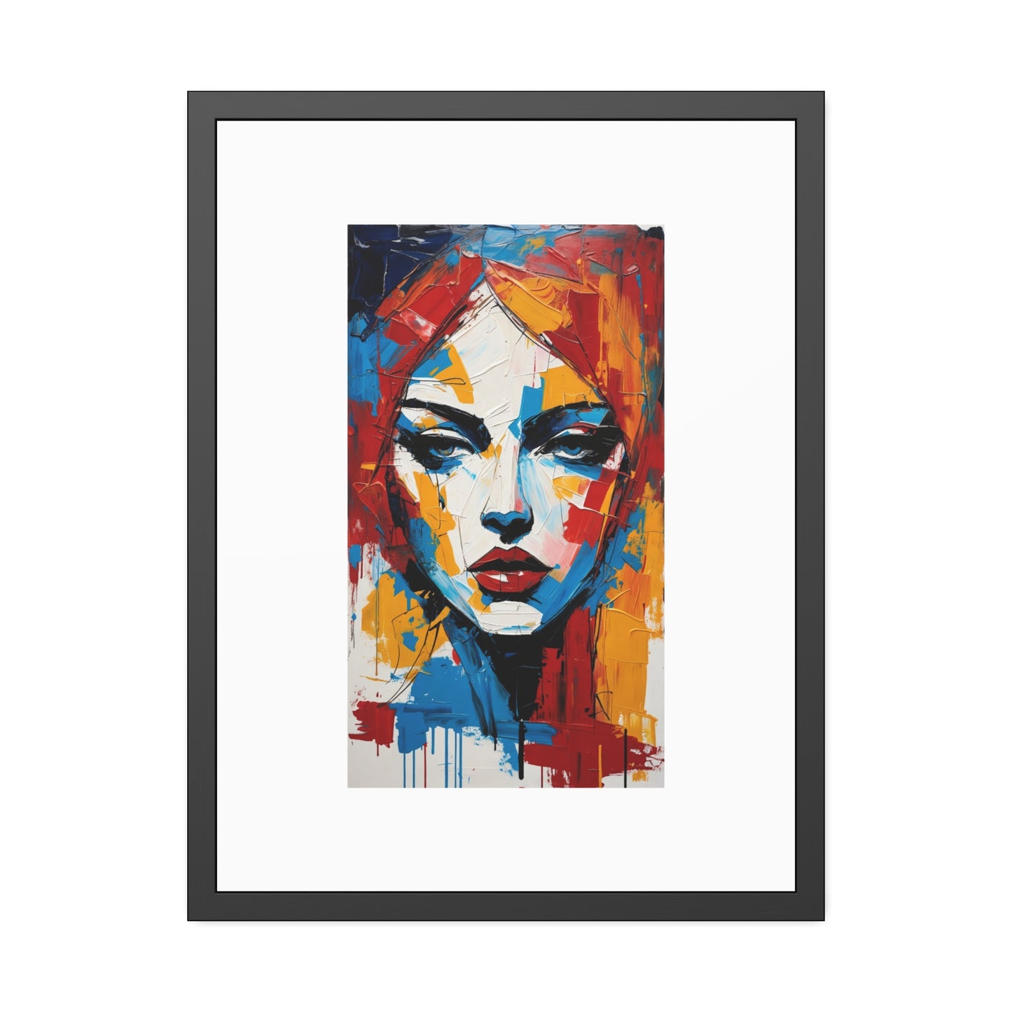 Framed Abstract Portrait of a Woman Print