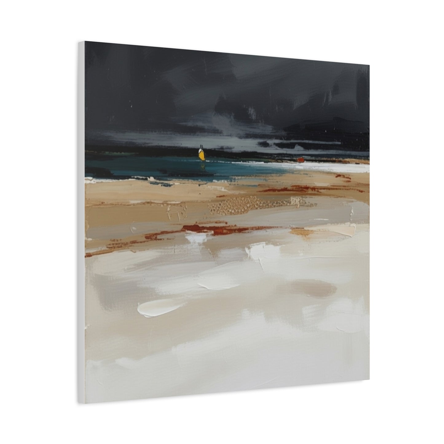 Beachscape Canvas Art — Stormy Seascape Matte Stretched Wall Art