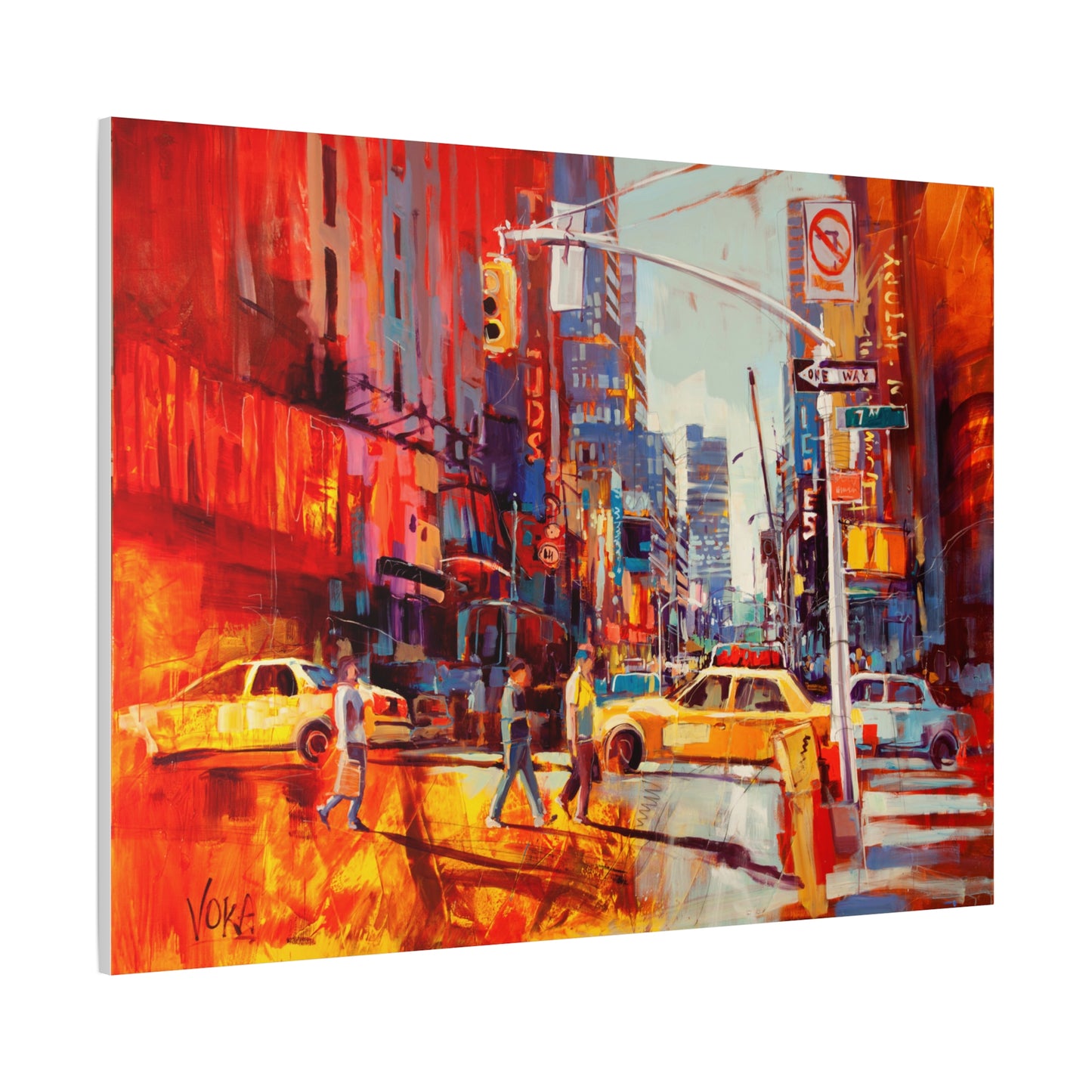 New York 7th AV attributed to Voke Canvas Wall Art — Matte Stretched Canvas