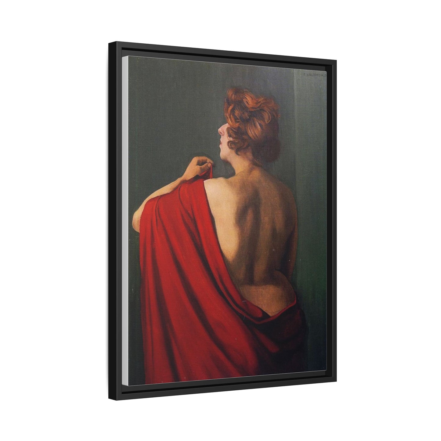 Femme au châle rouge by Félix Vallotton Framed Matte Canvas Wall Art Print