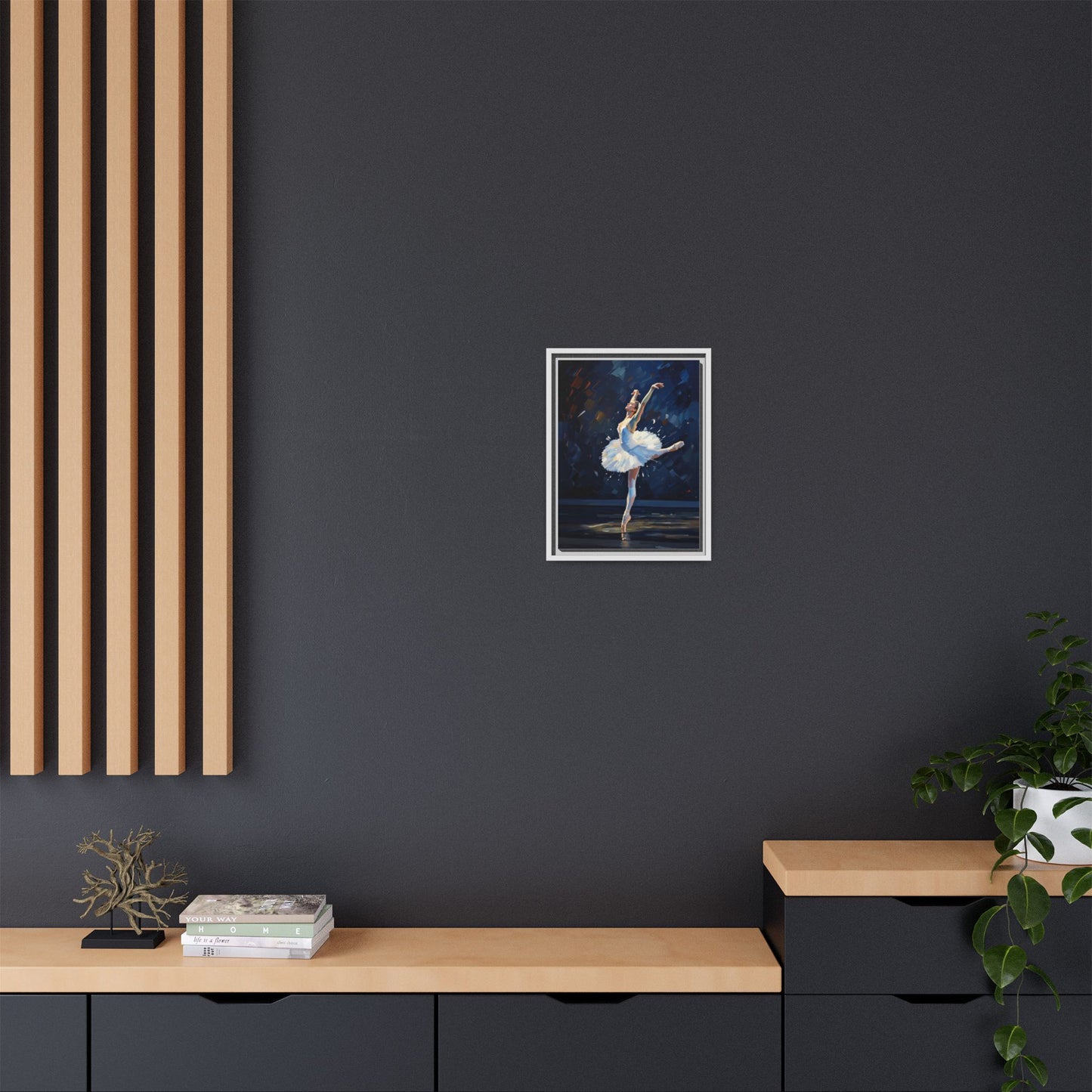 Ballerina Ballet Canvas Print — Framed Matte Wall Art