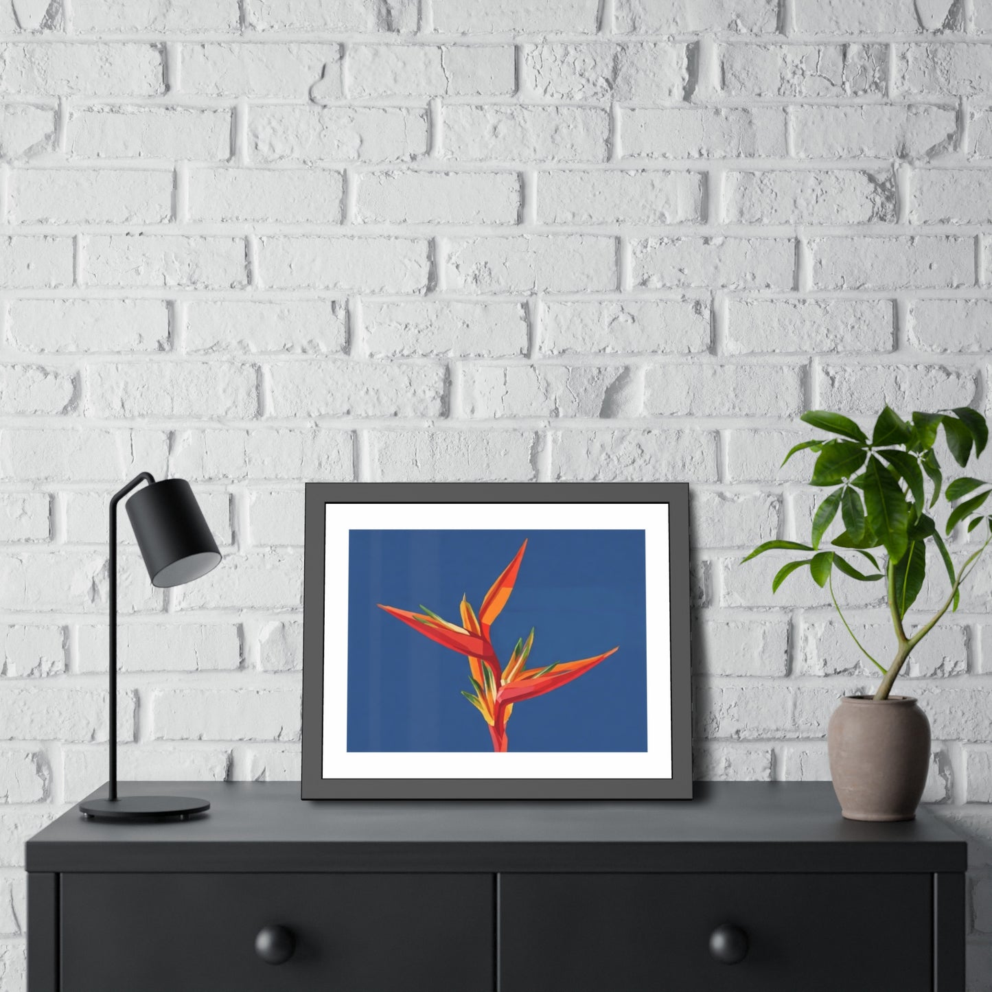 Bird of Paradise Framed Art Print — Tropical Flower Poster