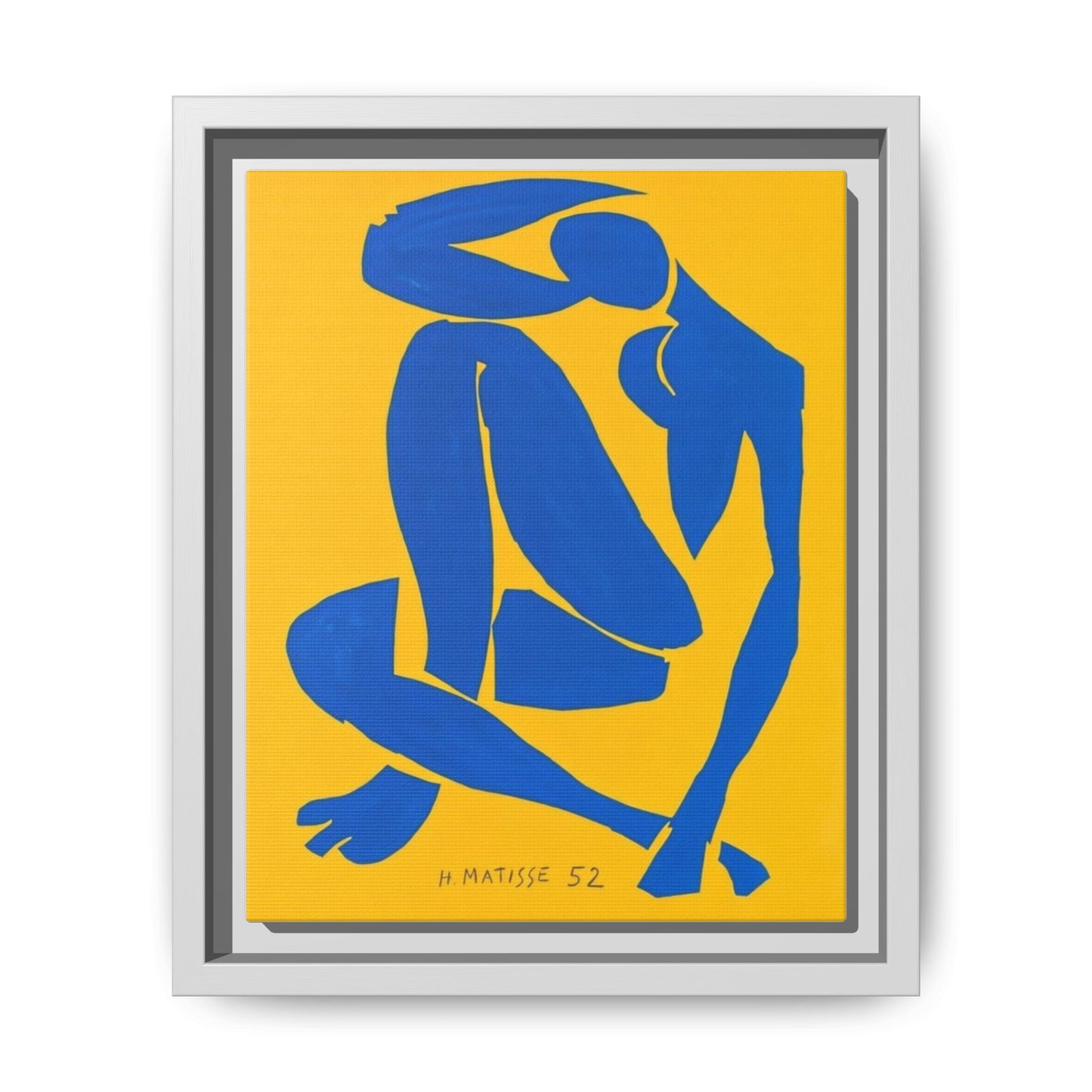 Abstract Blue Nude Matte Canvas Wall Art, Framed
