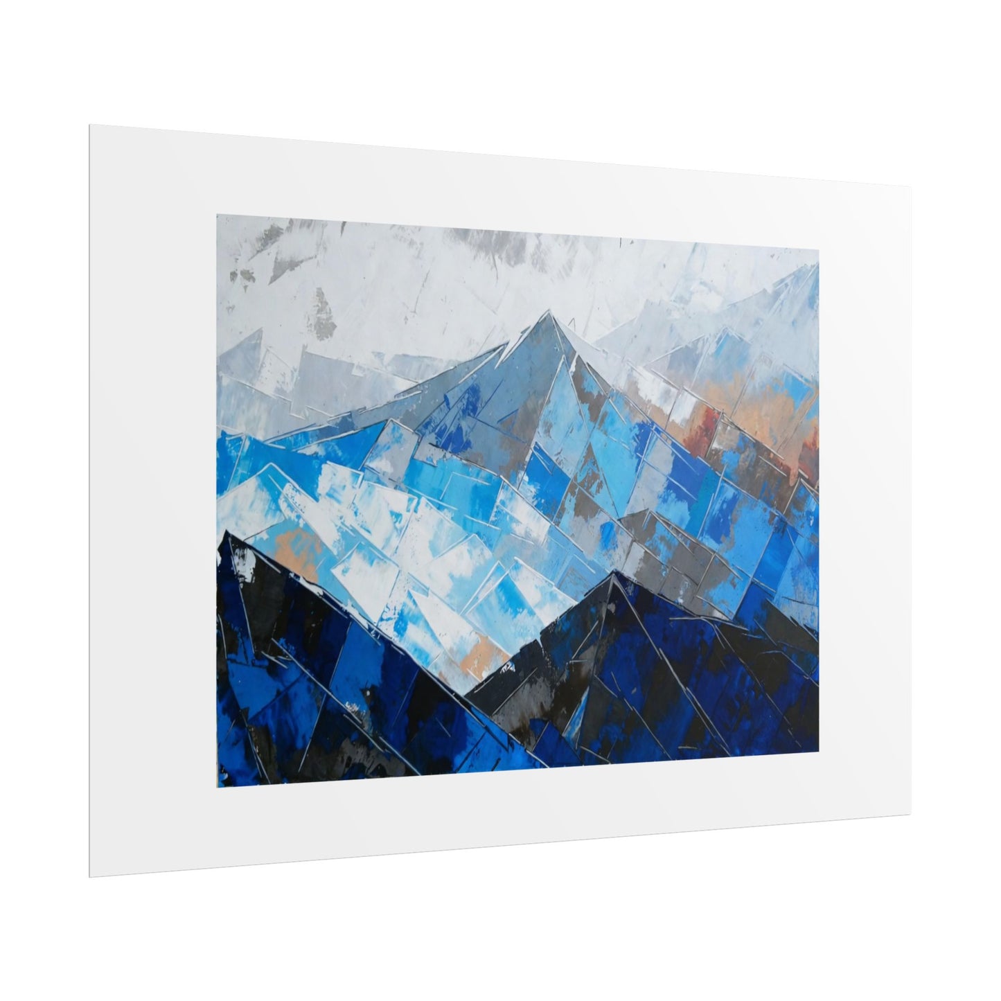 Abstract Blue Mountain Poster