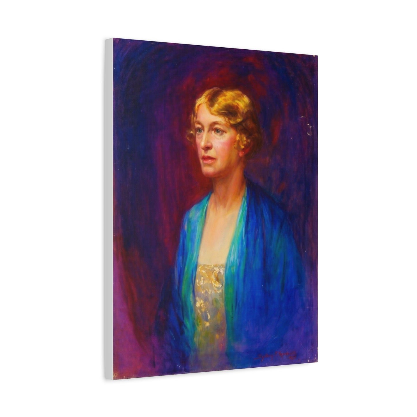 Vintage Portrait Matte Canvas Print — Elegant Early 20th‑Century Woman Wall Art