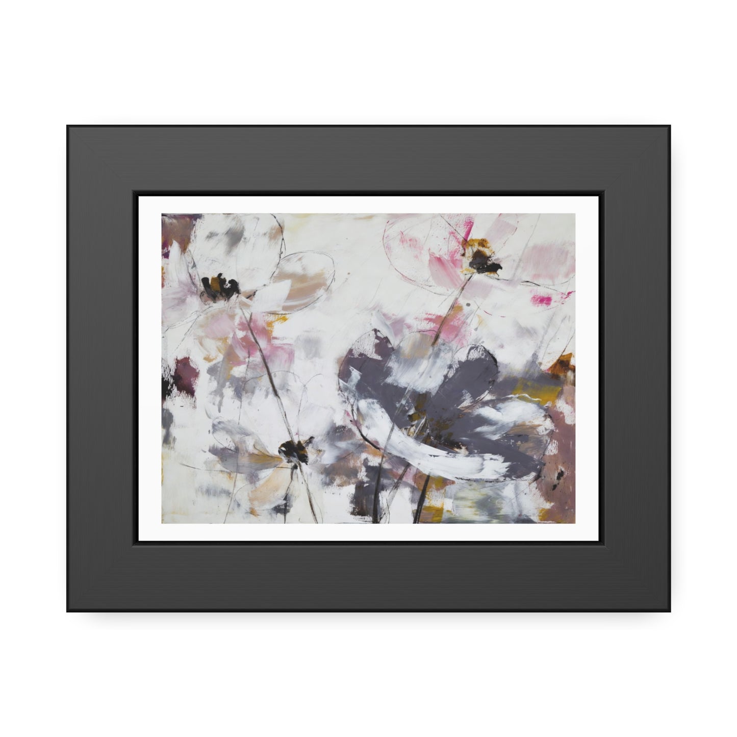 Framed Floral Poster Art – Soft Watercolor Poppies Print