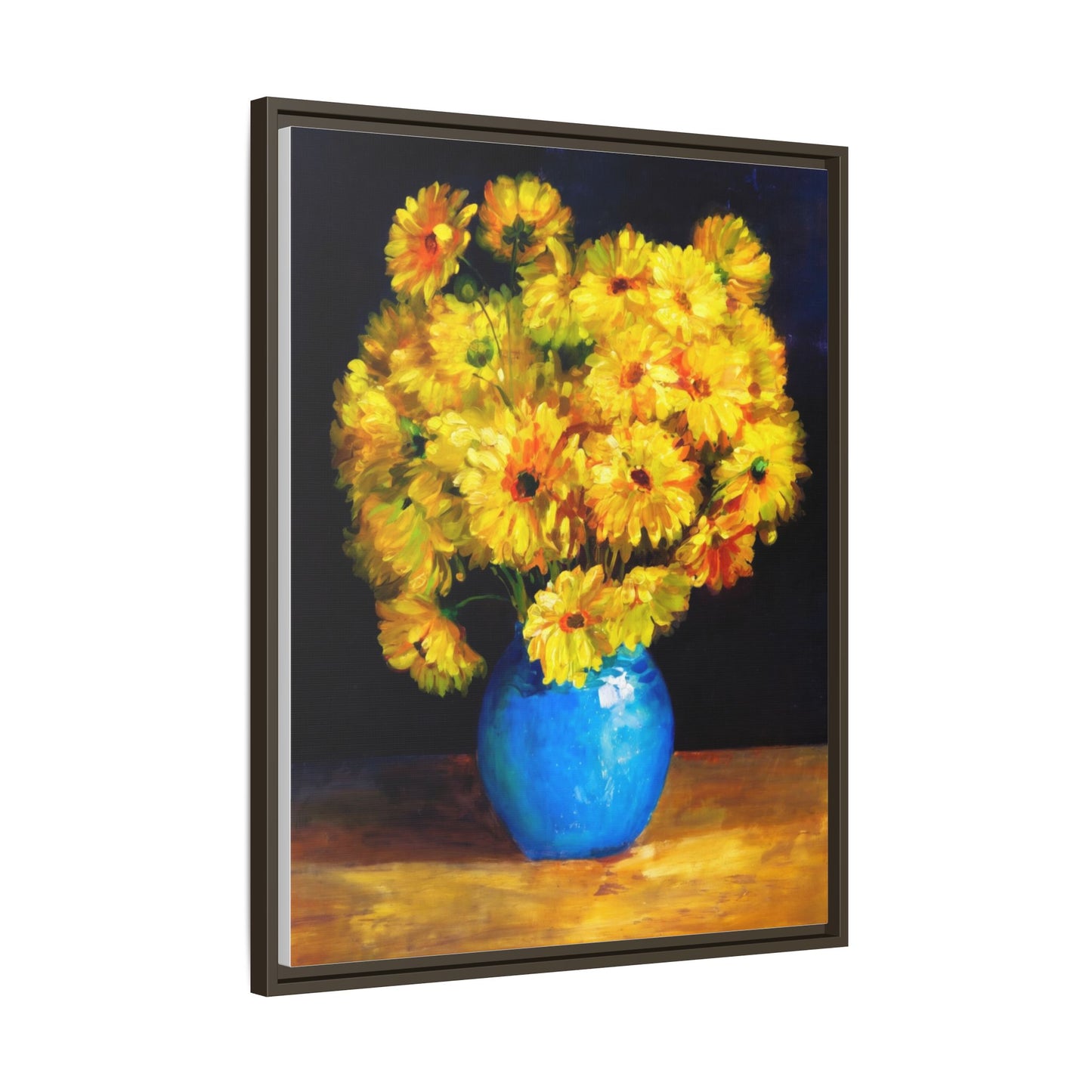 Yellow Daisy Bouquet Matte Canvas Framed Wall Art