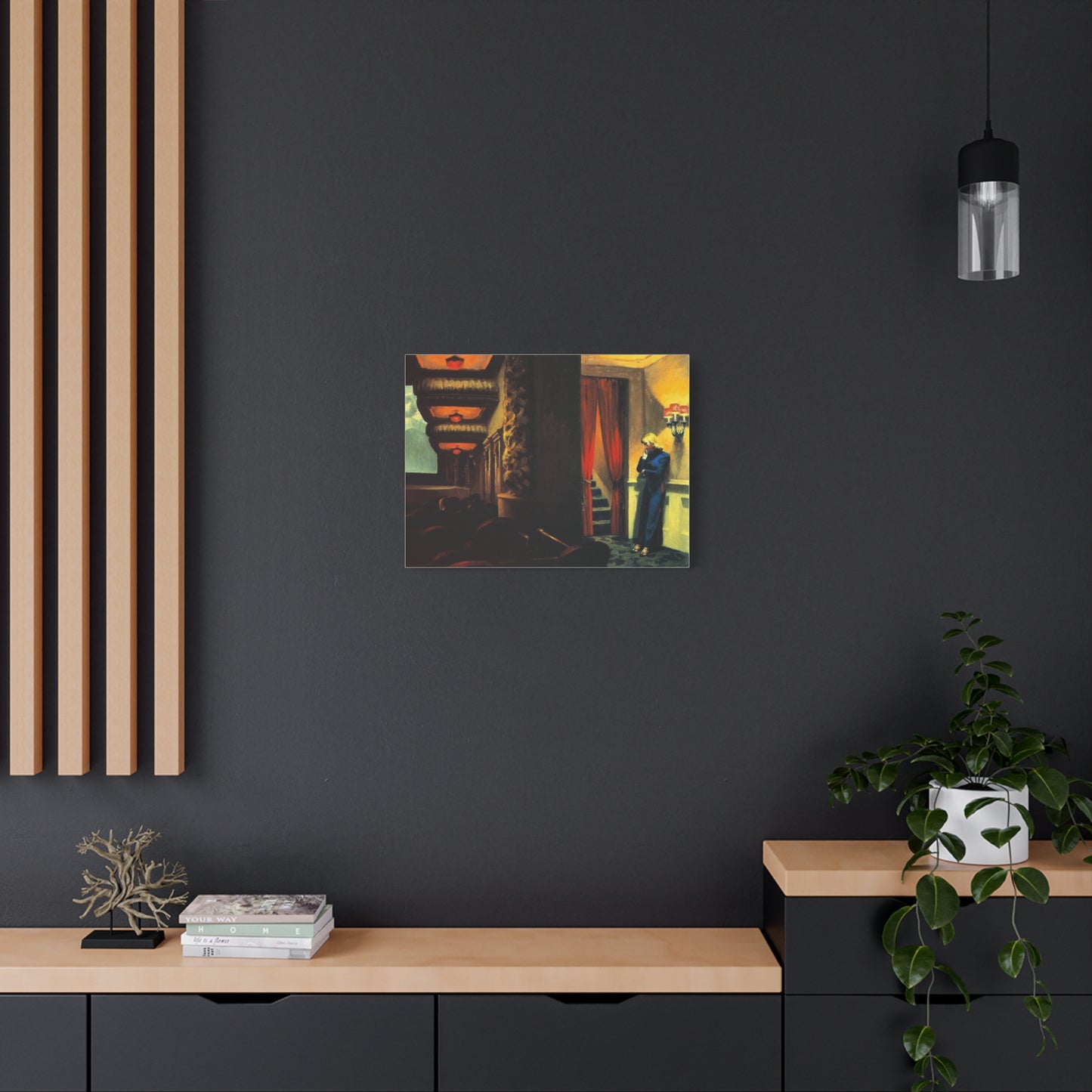 New York movie by Edward hopper Matte Canvas Wall Art Print