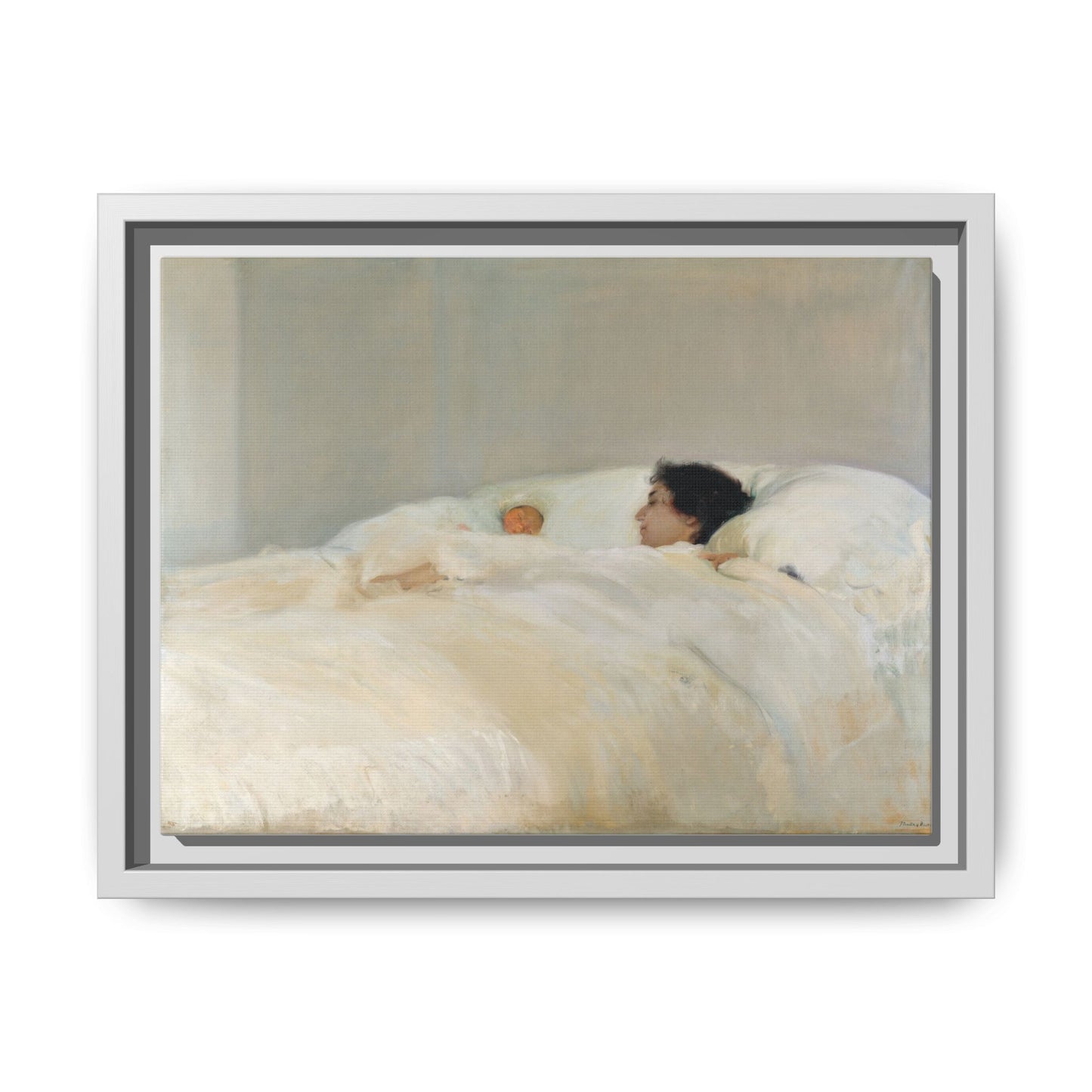 Mother by Joaquin Sorolla y Bastida Framed Matte Canvas Wall Art Print
