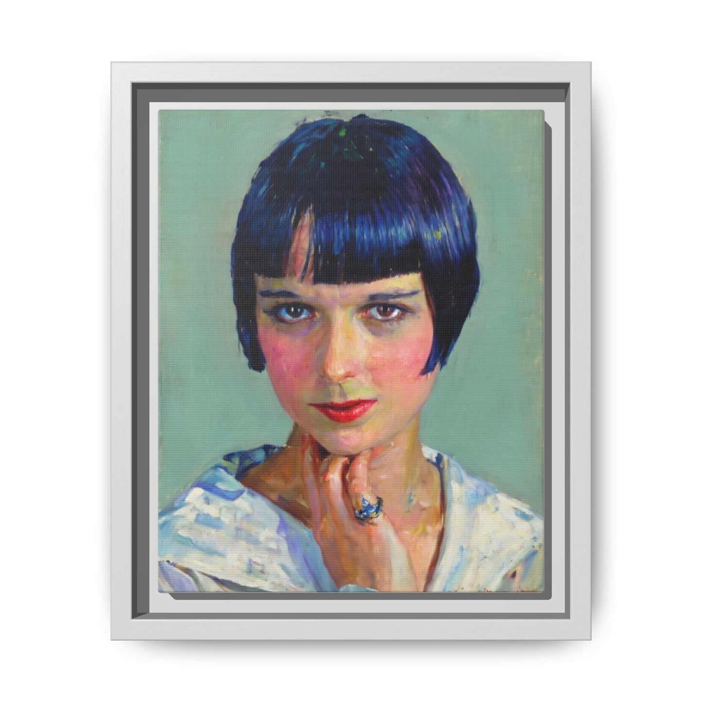Framed Matte Canvas Portrait Print — Vintage Flapper Woman