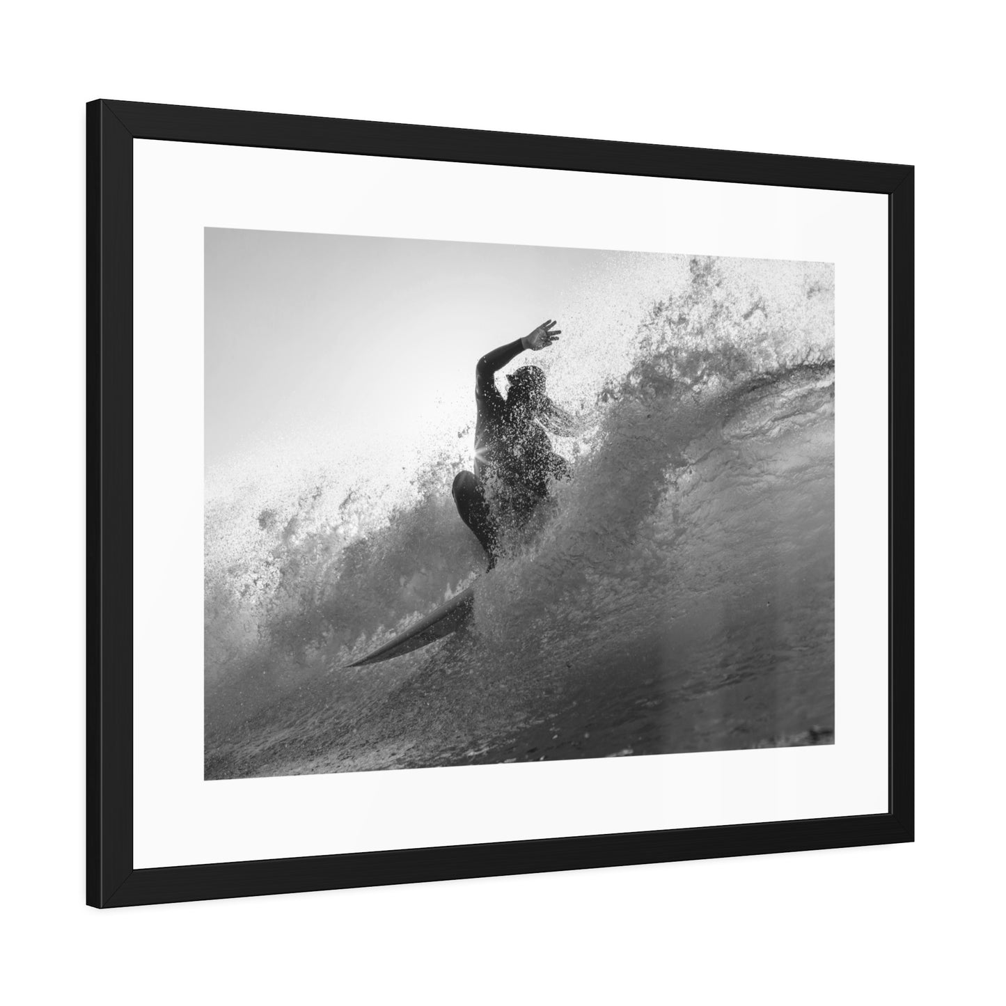 smashing a wave at Lobitos by Henry Espinoza Panta Framed Wall Art Poster