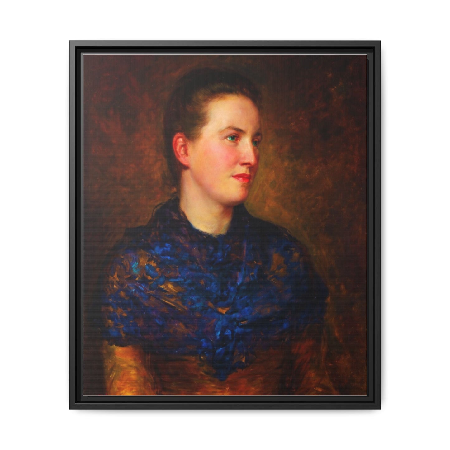 Framed Matte Canvas Portrait Print — Classic Victorian Woman Wall Art