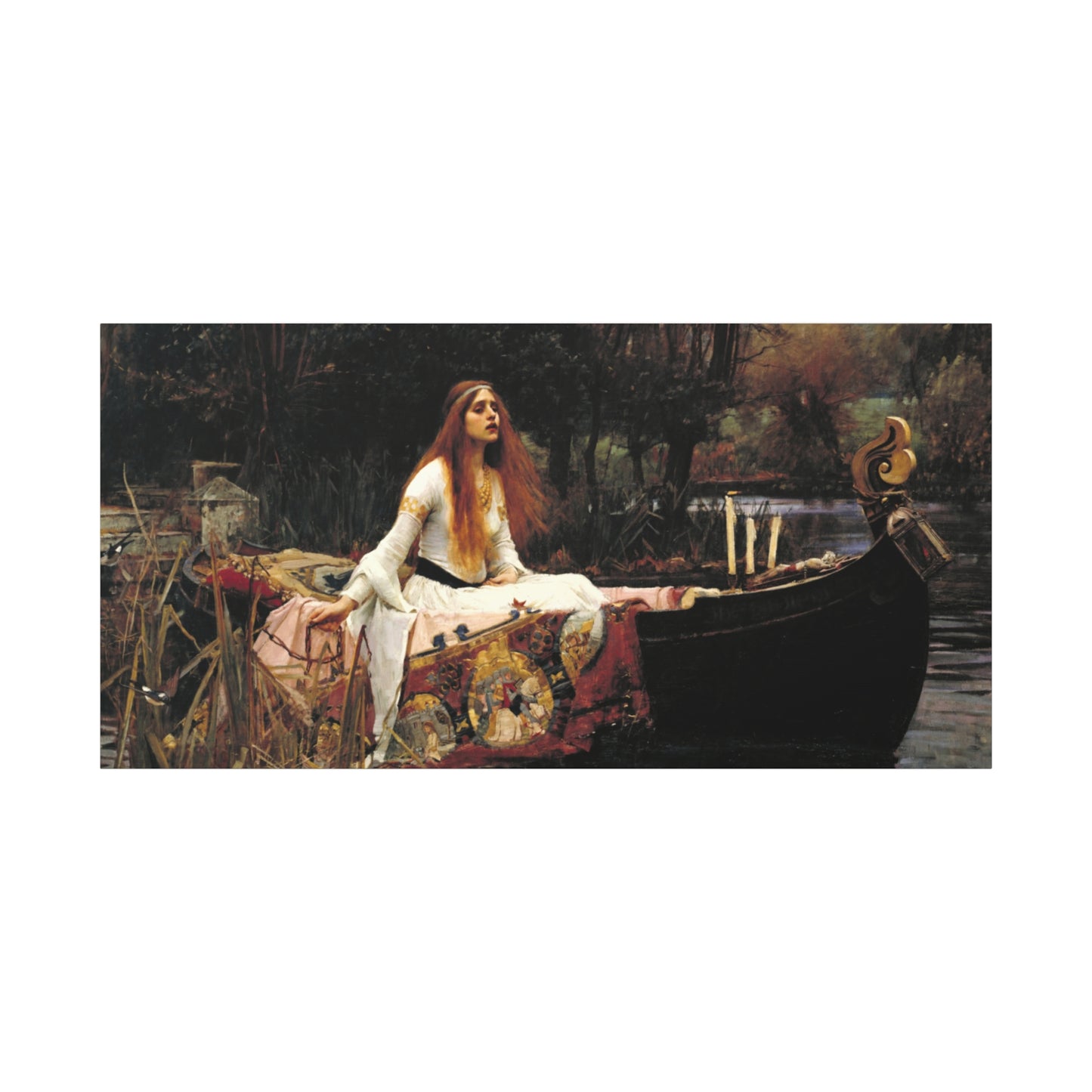 The Lady of Shalott by John William Waterhouse Matte Canvas Wall Art Print