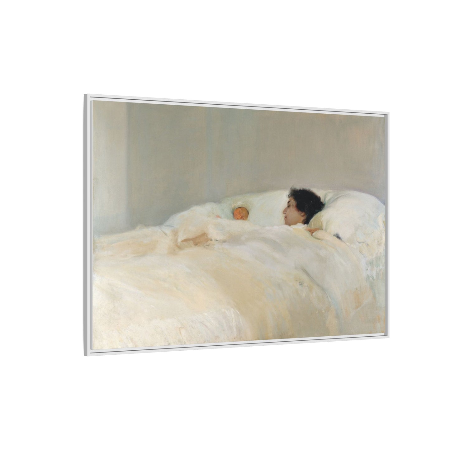 Mother by Joaquin Sorolla y Bastida Framed Matte Canvas Wall Art Print