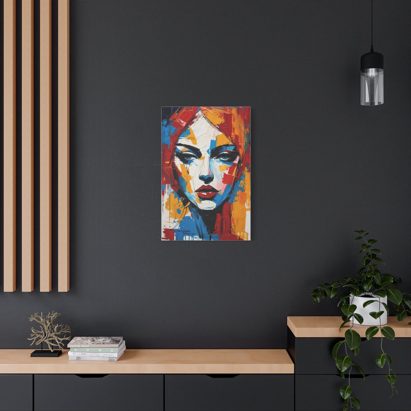 Abstract Portrait Canvas Print — Colorful Modern Woman Wall Art