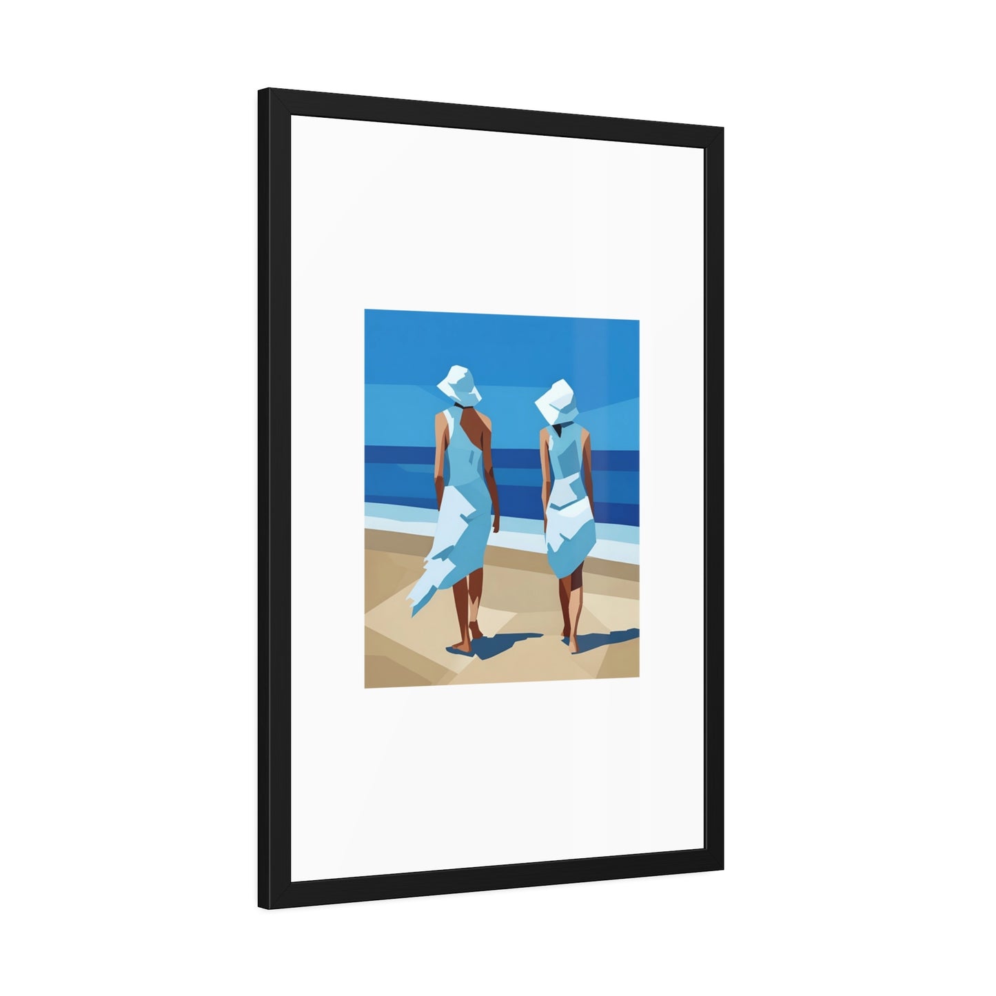 Framed Beach Poster — Vintage Coastal Art Print