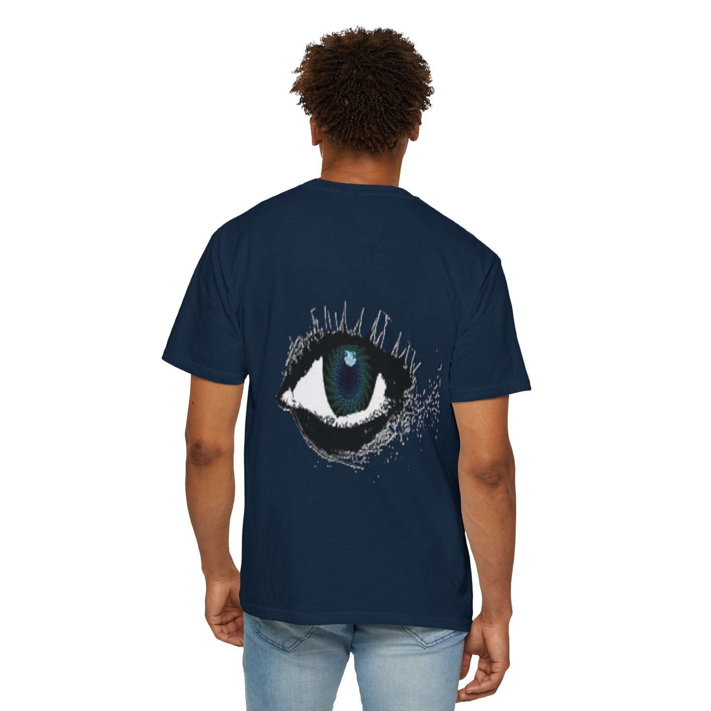 Eye Graphic T-Shirt — Blue Iris Grunge Art Tee