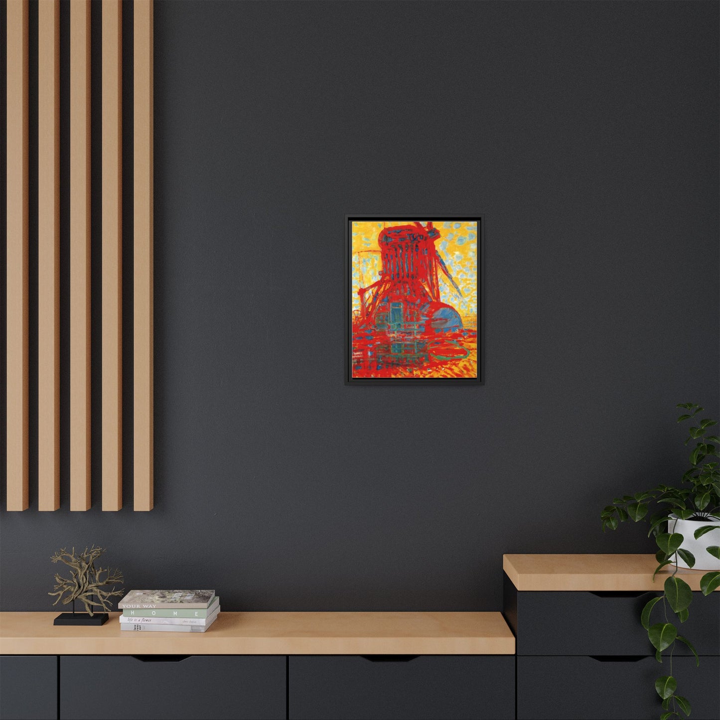Mill by Sunlight by Piet Mondrian Matte Framed Canvas Wall Art Print