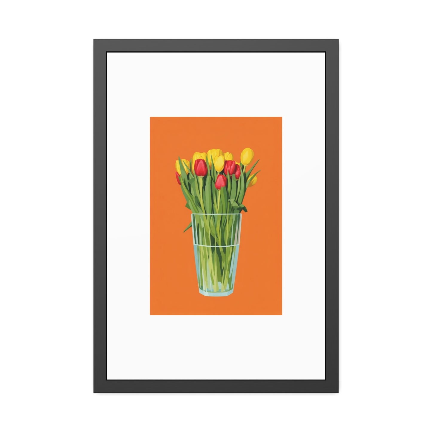 Framed Poster — Colorful Tulip Vase Wall Art (Spring Floral Print)