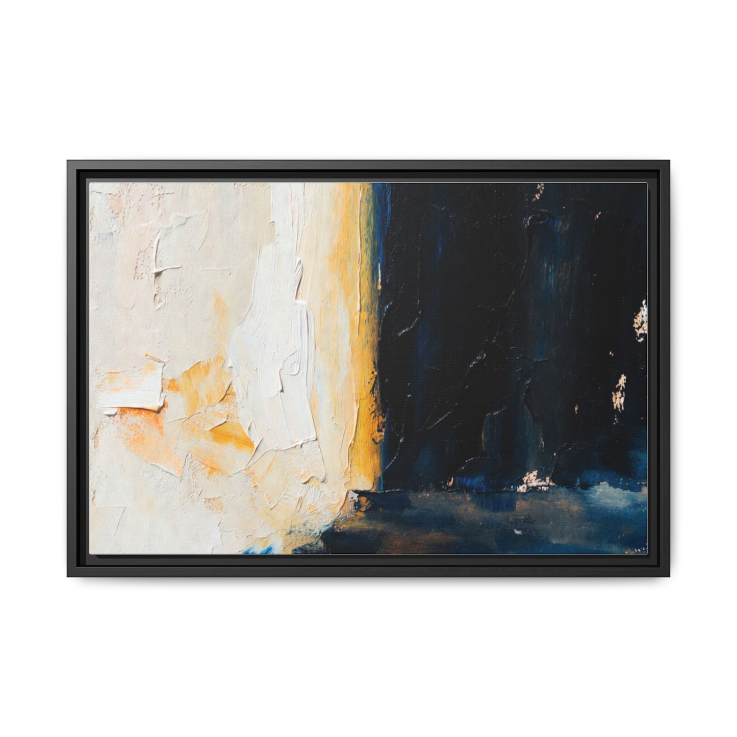 Abstract Coastal Texture Framed Canvas Art — Matte Multi-Color Wall Print