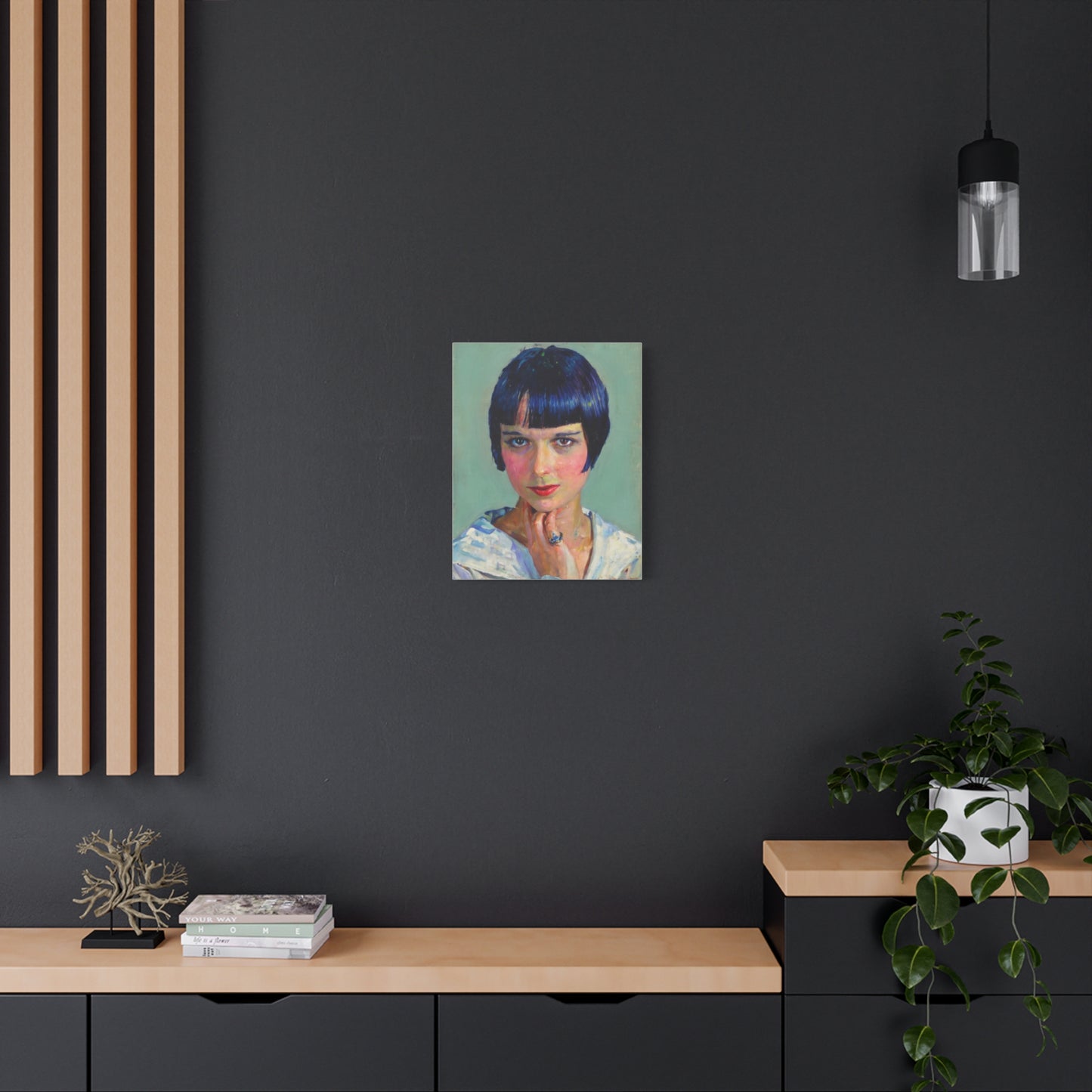 Portrait Canvas Print — Vintage Flapper Woman Matte Stretched Wall Art