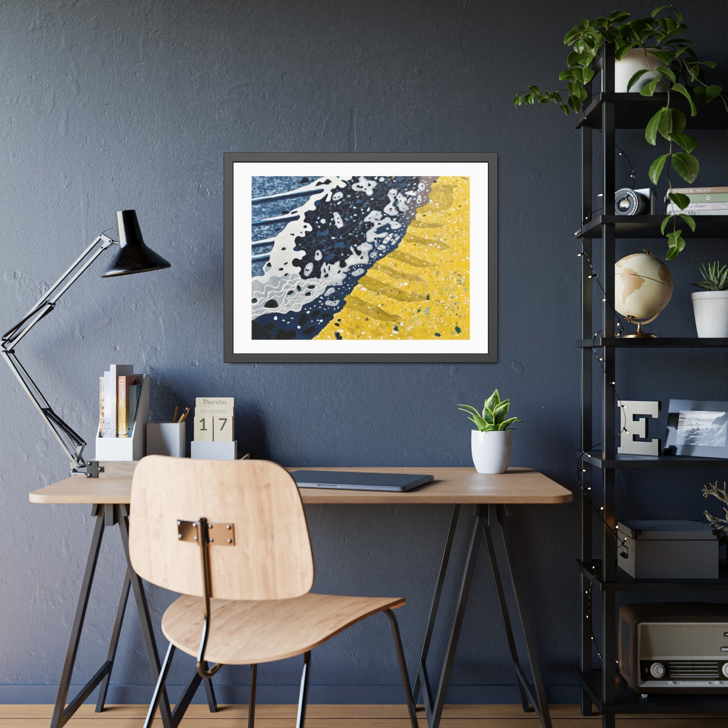 Coastal Wave Abstract — Framed Paper Poster