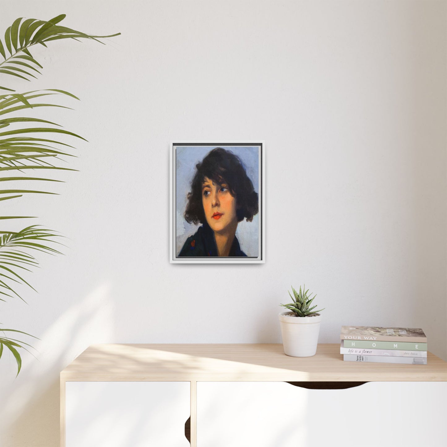 Mulher do chale verde (cropped) by Cyprien Eugene Boulet Framed Matte Canvas Print