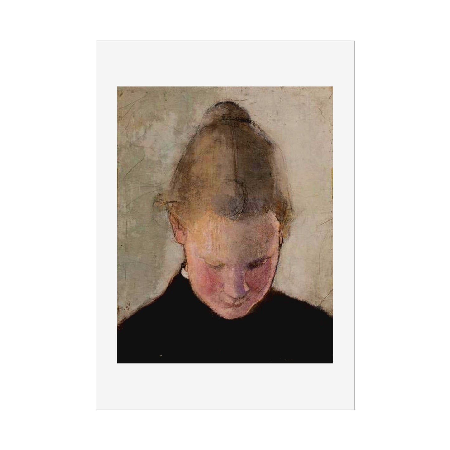 Lukeva tytto by Helena Schjerfbeck Wall Art Print