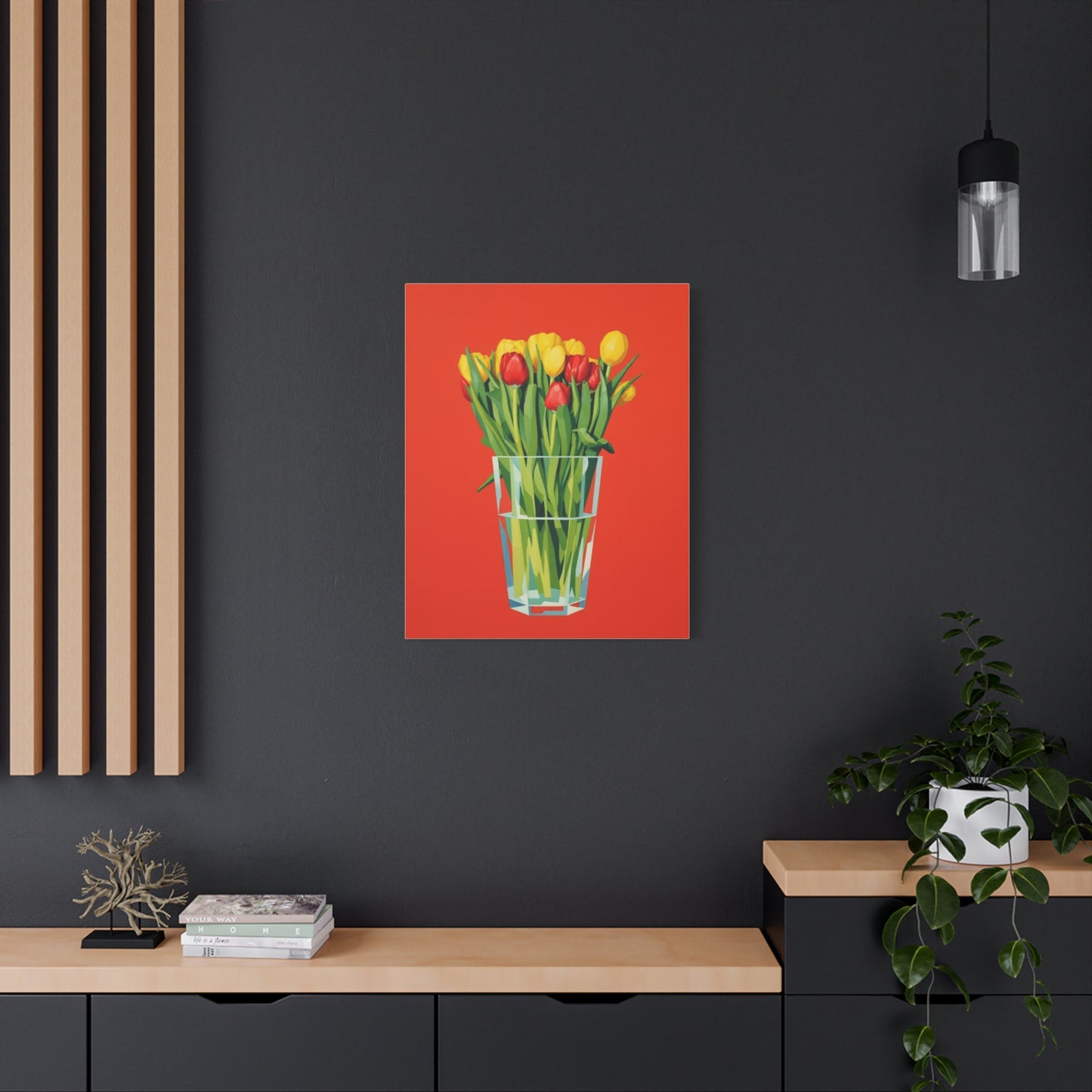 Tulip Bouquet Canvas Print — Vibrant Red Floral Wall Art