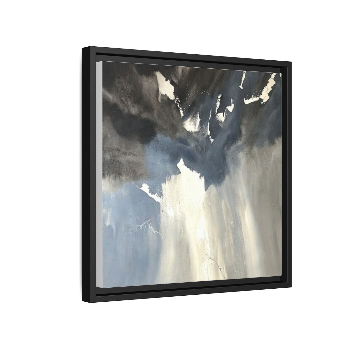 Framed Matte Canvas Art — Moody Abstract Sky Painting