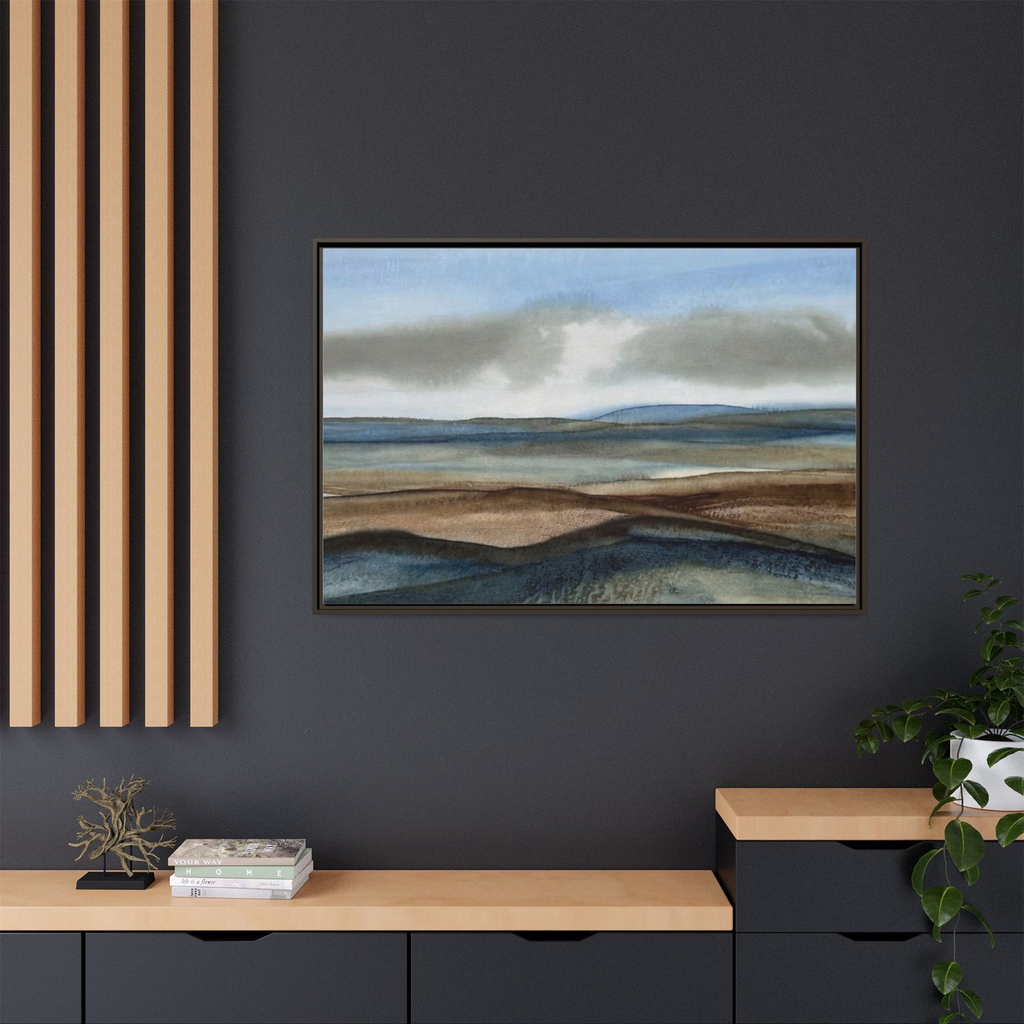 Matte Canvas Landscape, Framed (Multi-color)