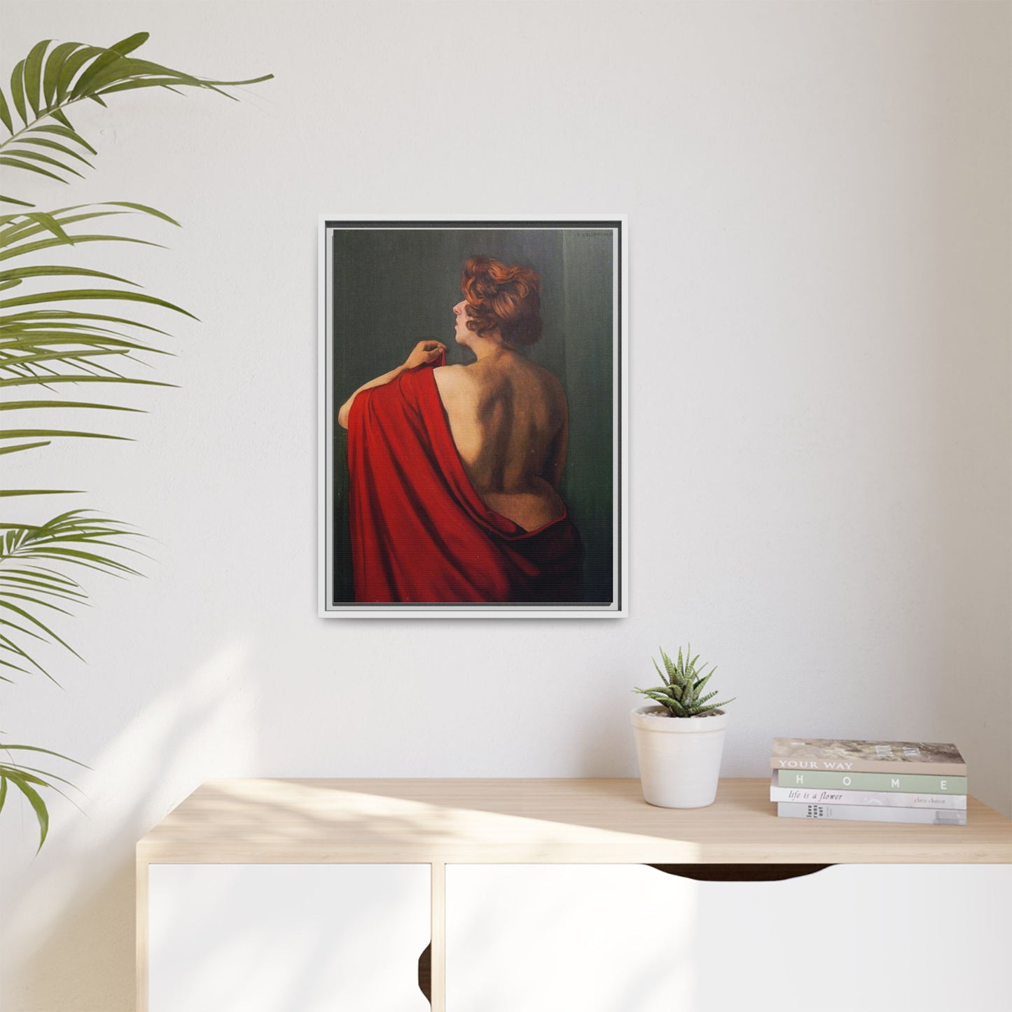 Femme au châle rouge by Félix Vallotton Framed Matte Canvas Wall Art Print
