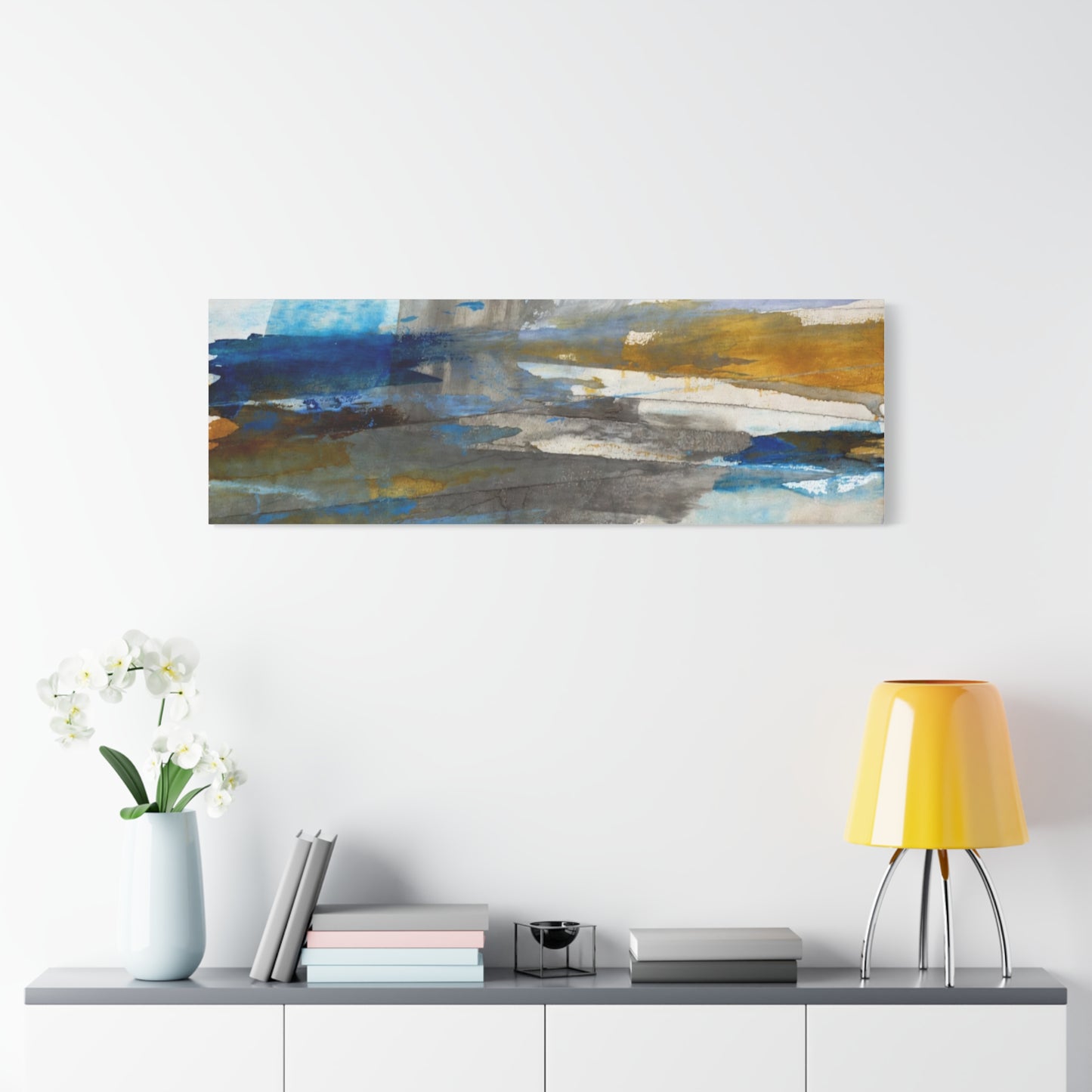 Abstract Coastal Blue Matte Canvas Print — Stretched 1.25" Wall Art