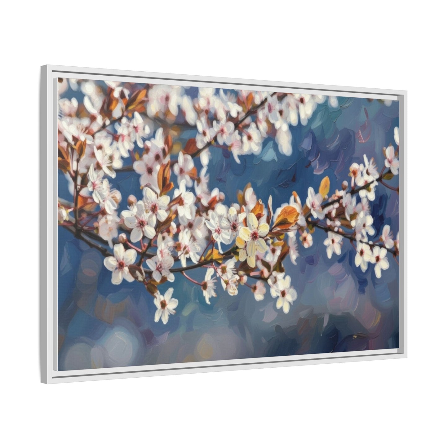 Framed Matte Canvas Print — Cherry Blossom Branch Wall Art