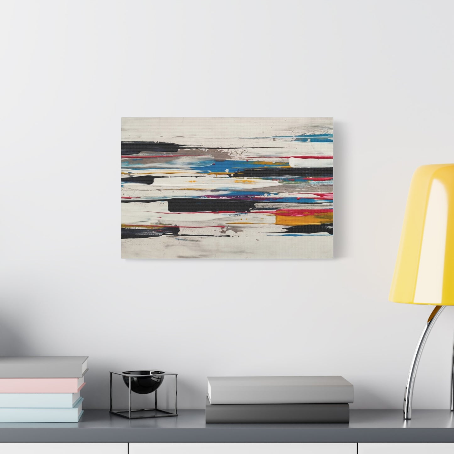Abstract Color Streaks Matte Canvas Print — Modern Horizontal Wall Art