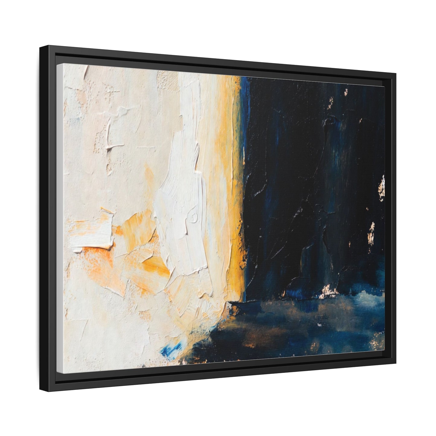 Abstract Coastal Texture Framed Canvas Art — Matte Multi-Color Wall Print