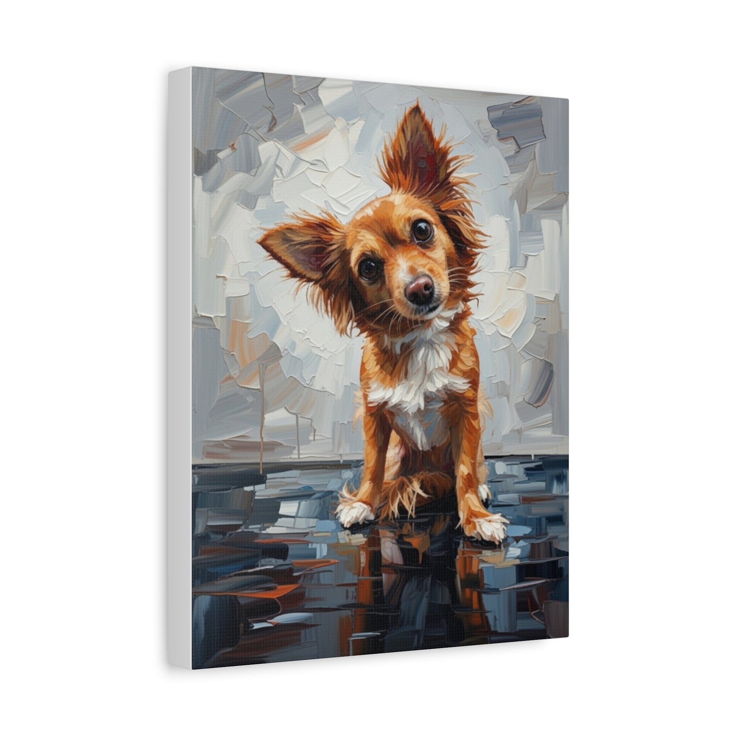 Charming Chihuahua Canvas Print — Whimsical Dog Portrait Wall Art