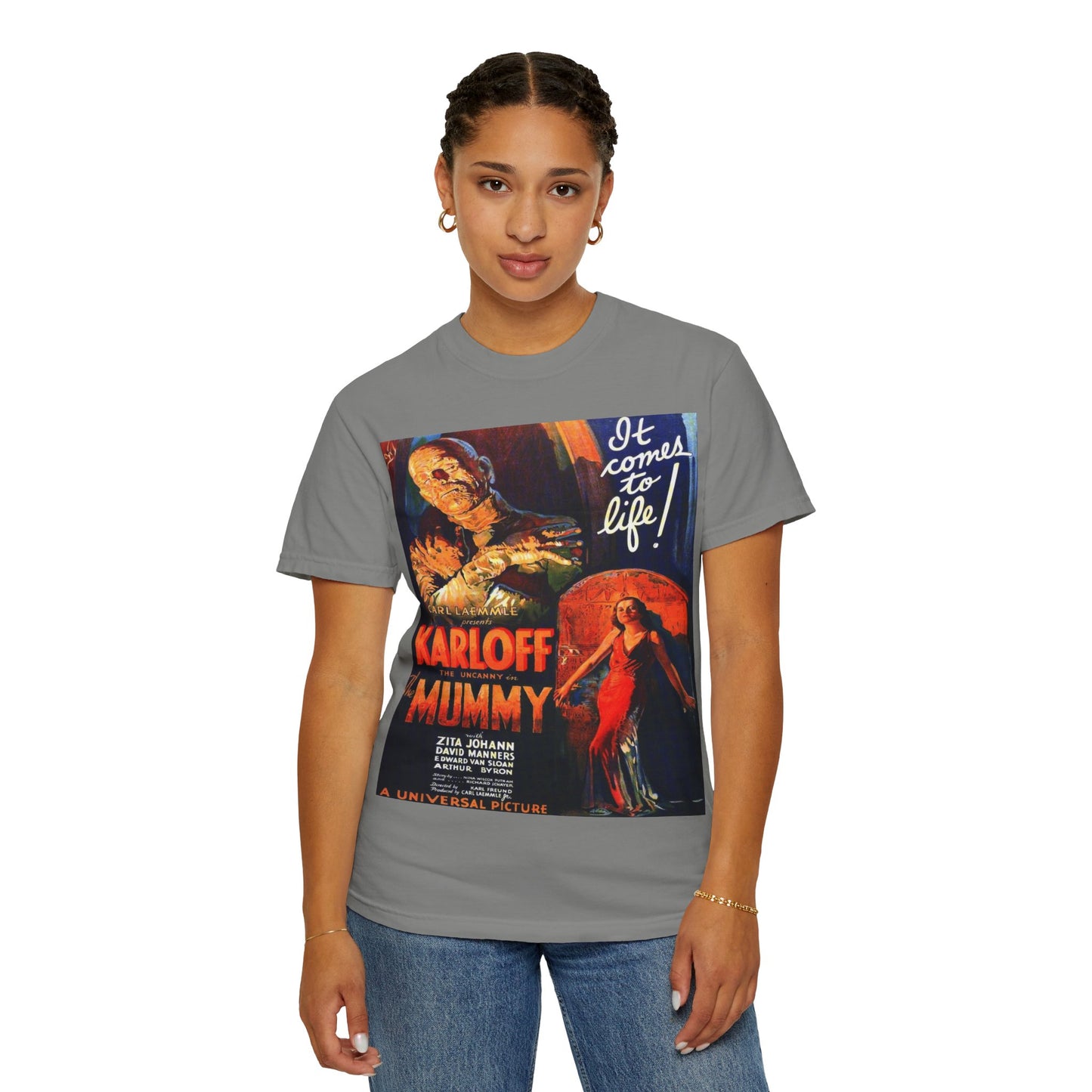 Mummy Movie Poster T‑Shirt — Vintage Karloff Horror Graphic Tee