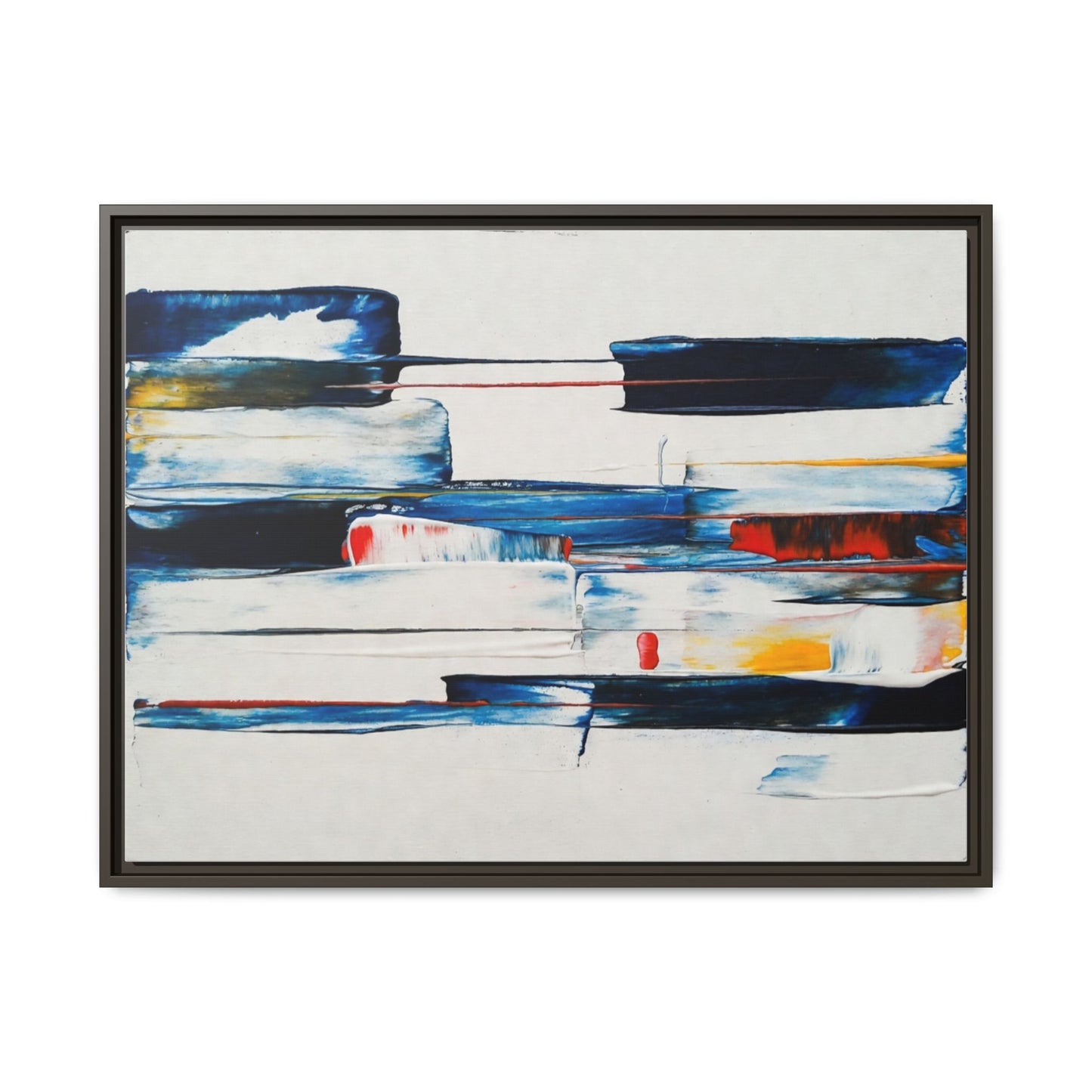Abstract Coastal Brushstrokes Framed Canvas Print