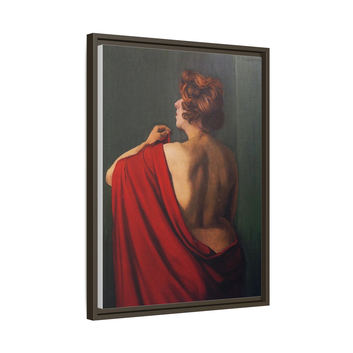 Femme au châle rouge by Félix Vallotton Framed Matte Canvas Wall Art Print