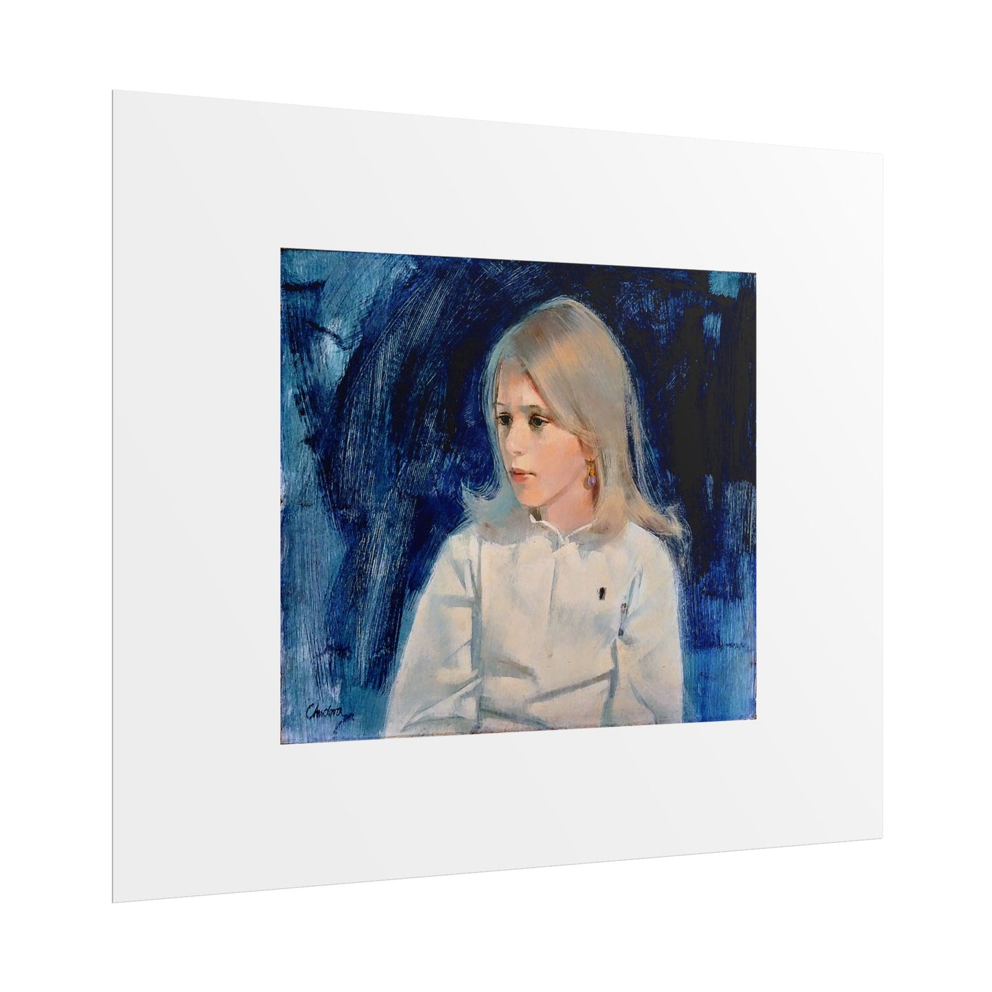 Painting of girl by Unknown Artist Wall Art Print