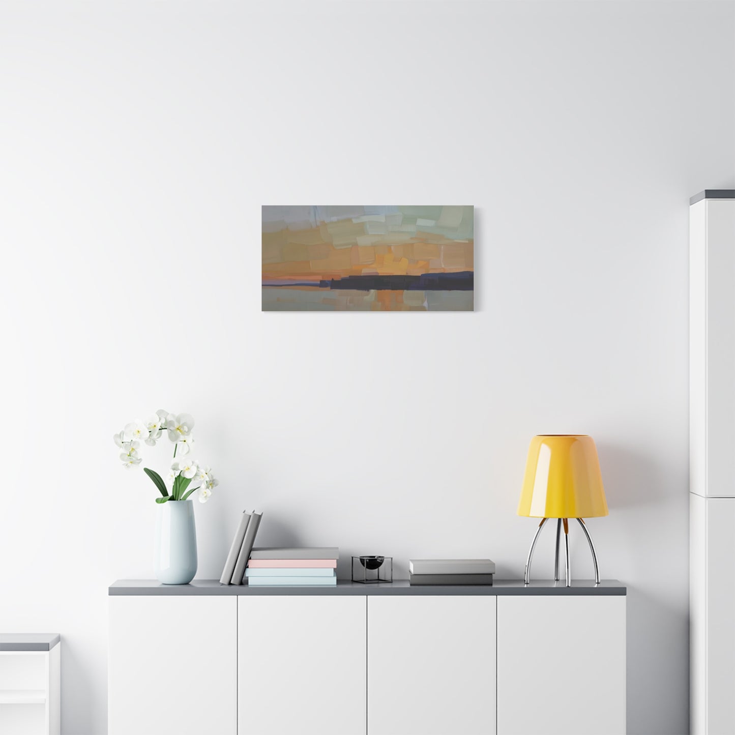 Abstract Sunset Landscape Canvas Print  Matte Stretched 1.25"