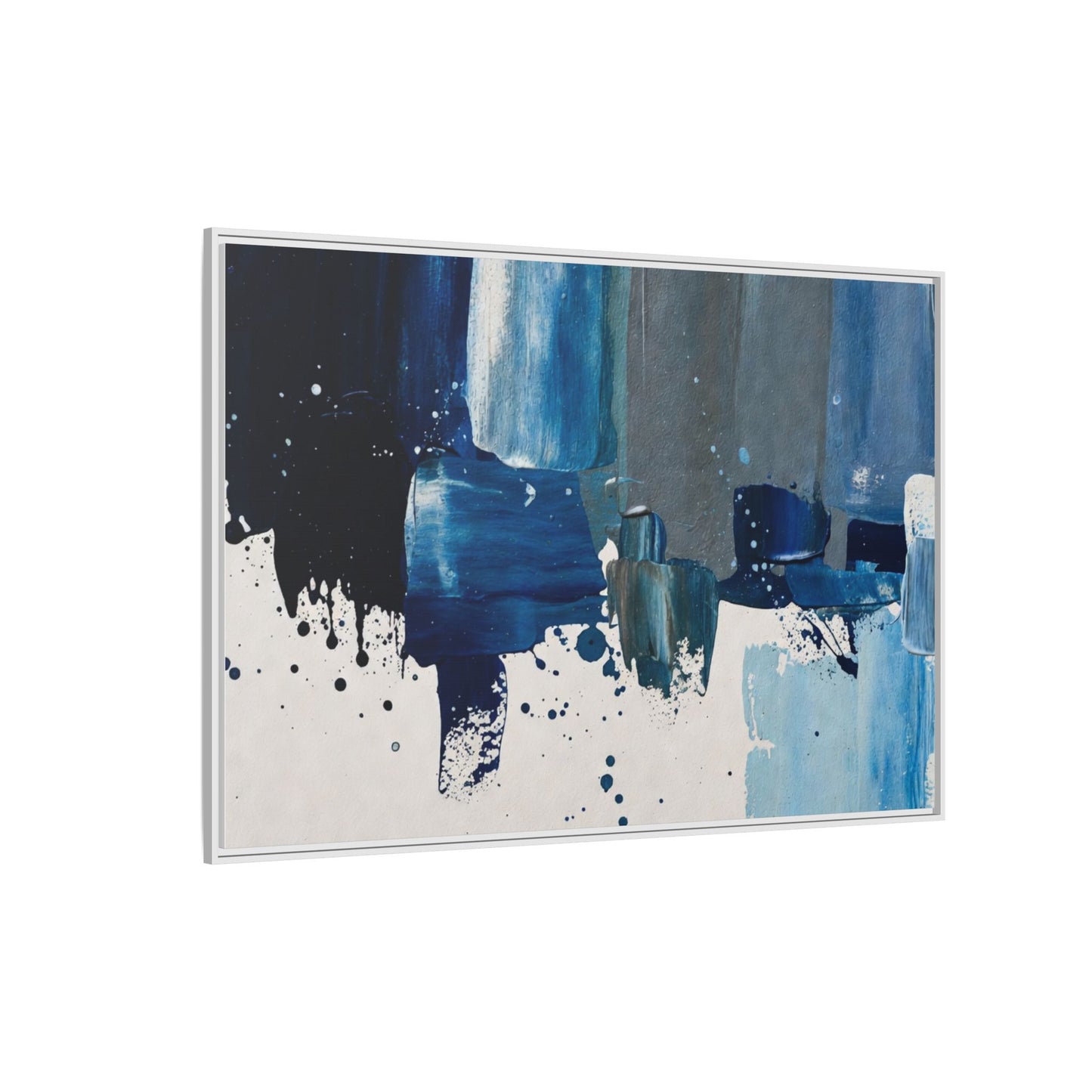 Abstract Blue Ocean Matte Canvas Framed Wall Art